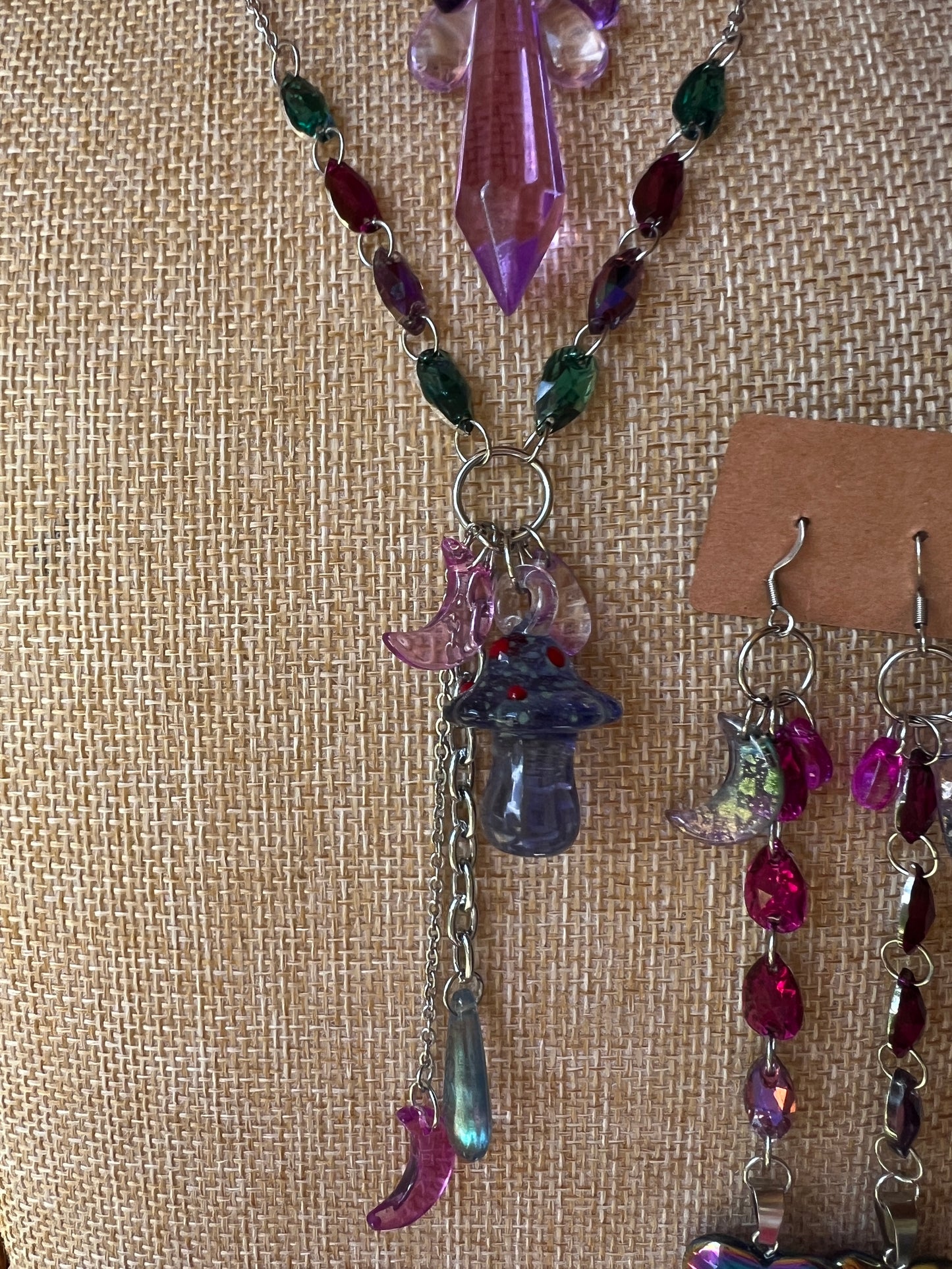 We’re All Mad Here 3 Piece Set - Crystal Choker + Cosmic Drip Chain + Earrings