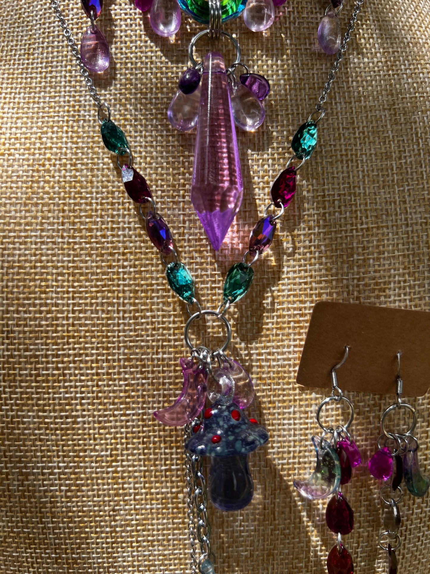 We’re All Mad Here 3 Piece Set - Crystal Choker + Cosmic Drip Chain + Earrings