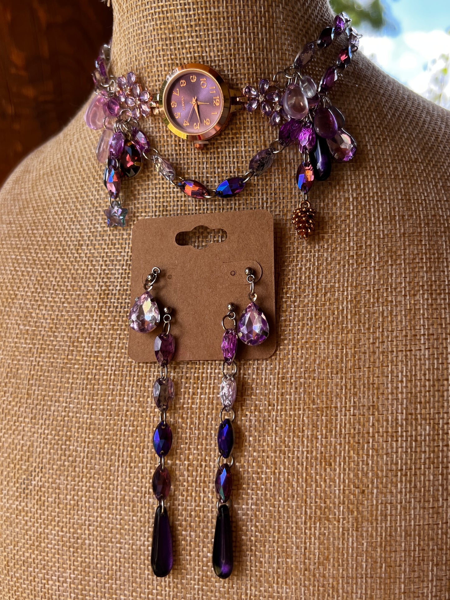 Violet Vision - Crystal Choker + Stud Set