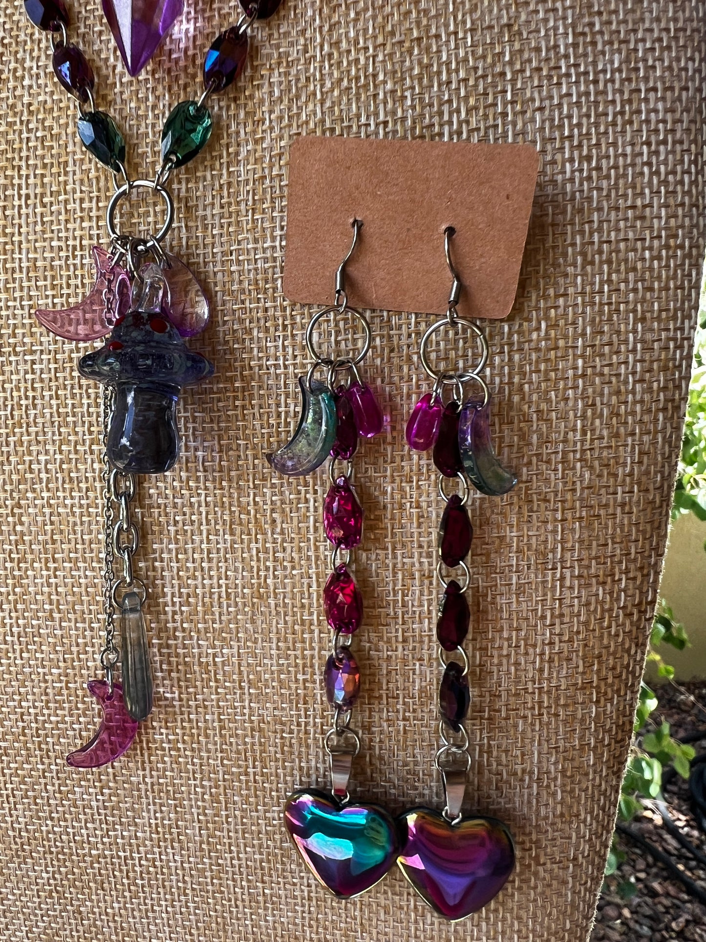 We’re All Mad Here 3 Piece Set - Crystal Choker + Cosmic Drip Chain + Earrings