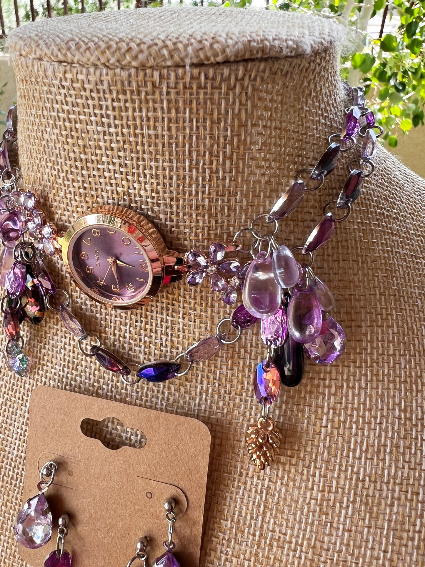 Violet Vision - Crystal Choker + Stud Set