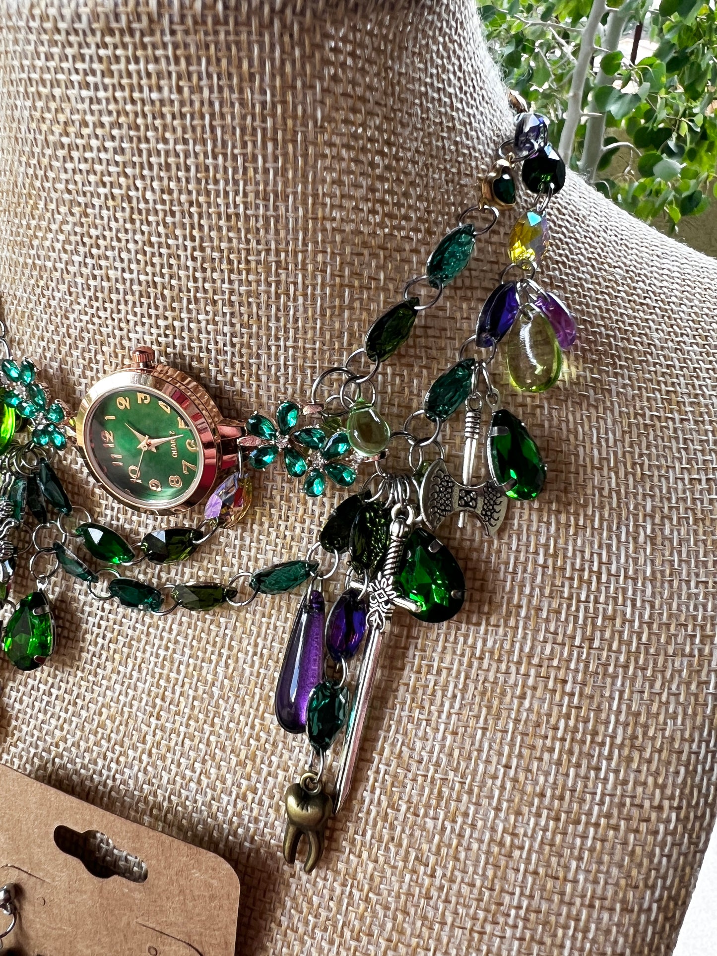 Mystic Moss - Crystal Choker + Stud Set