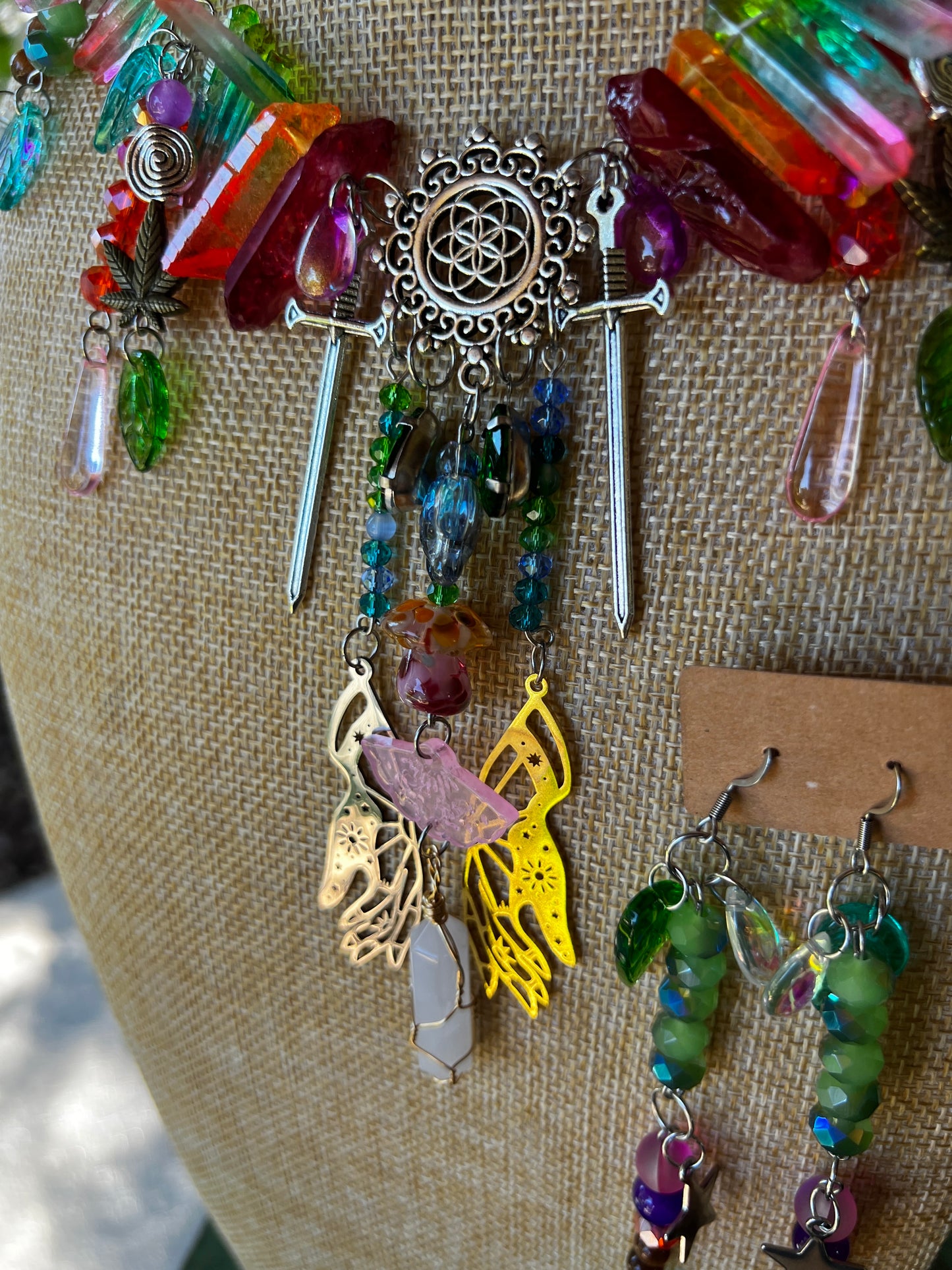 Midnight Blossom - Fantasy Chain + Earrings