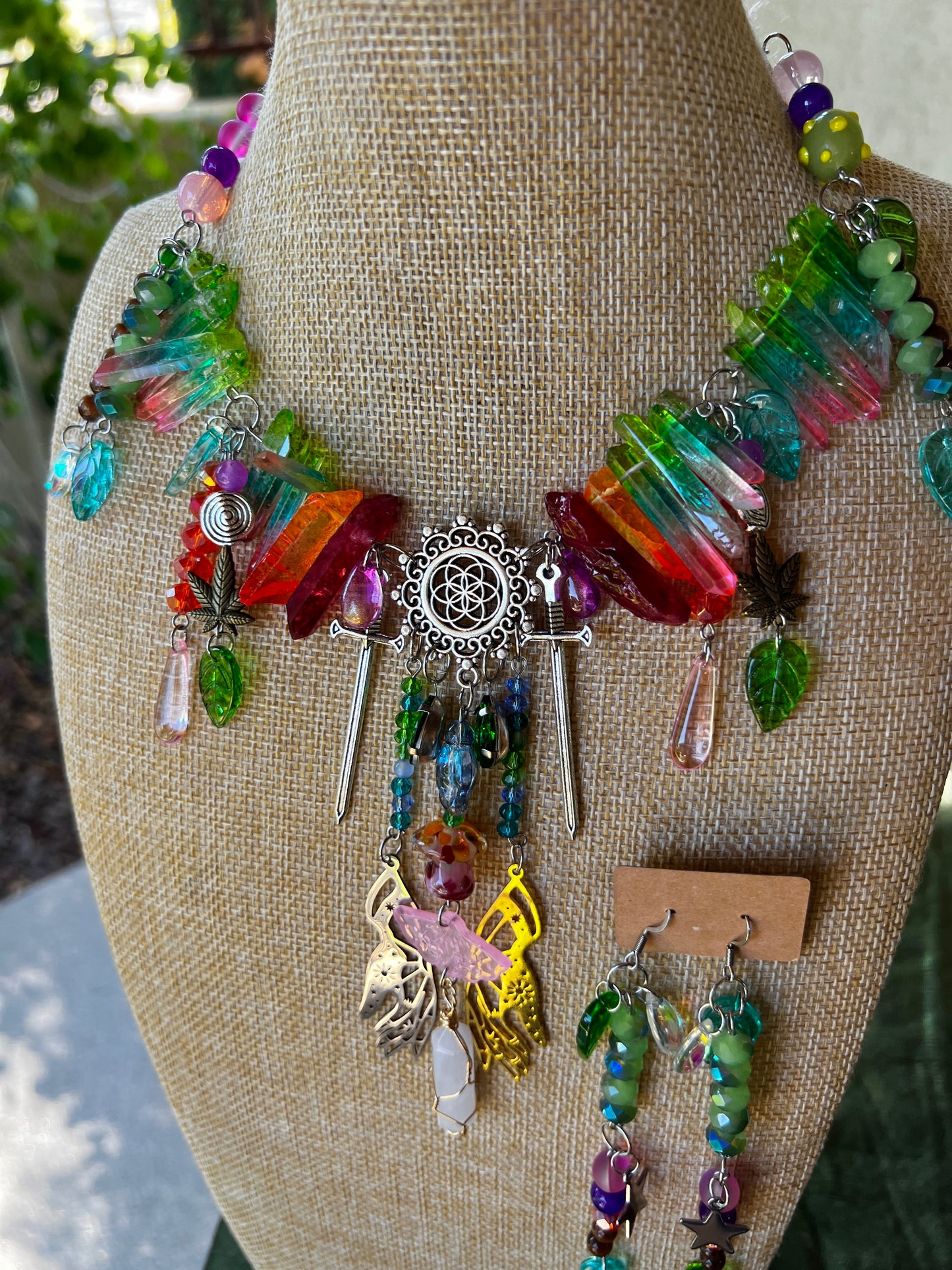 Midnight Blossom - Fantasy Chain + Earrings