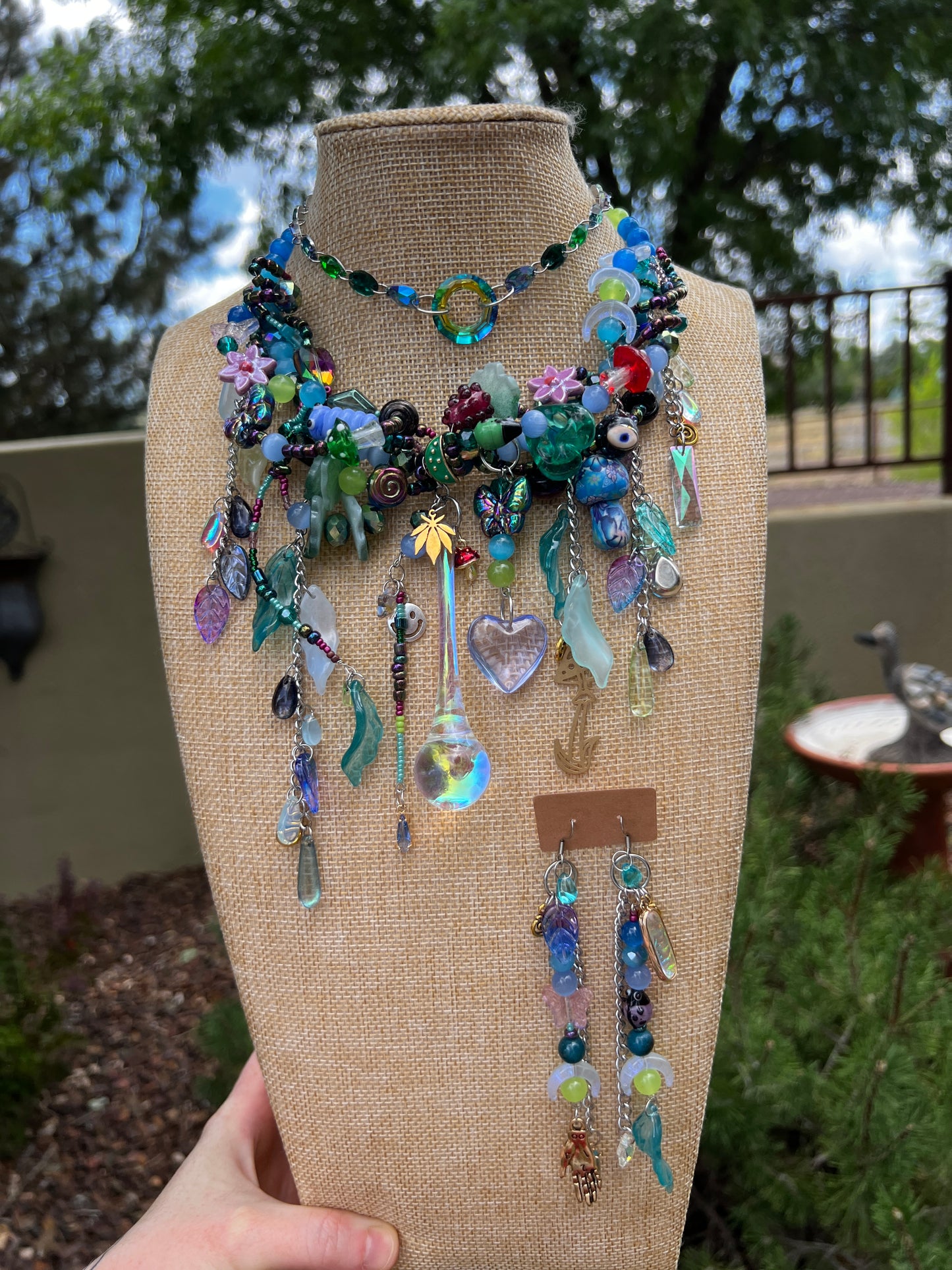 WHO Are You? 3 piece Set- Glass Spirit Armor + Crystal Choker + Earrings