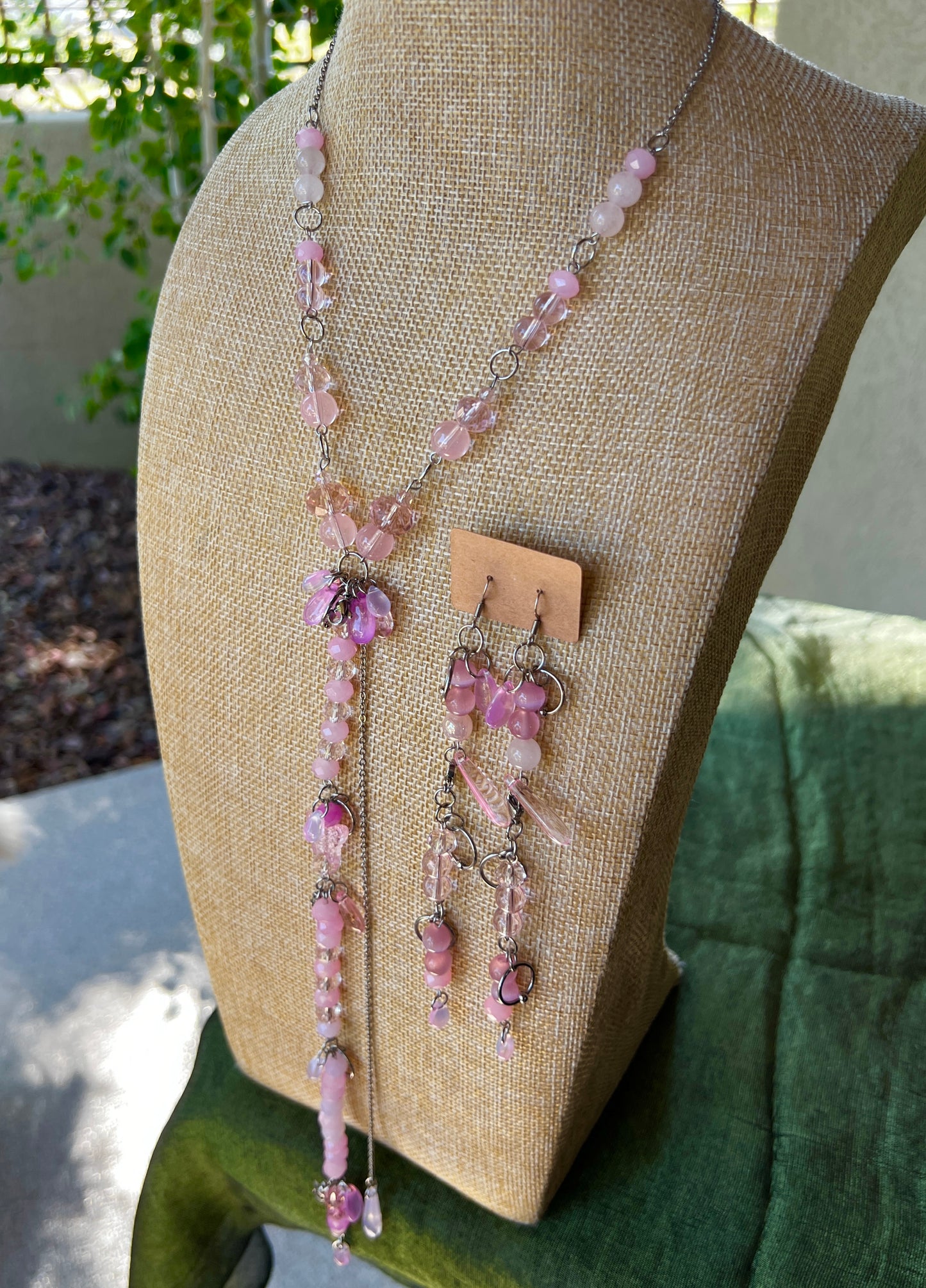Pink Smoke - Cosmic Drip Chain + Earrings