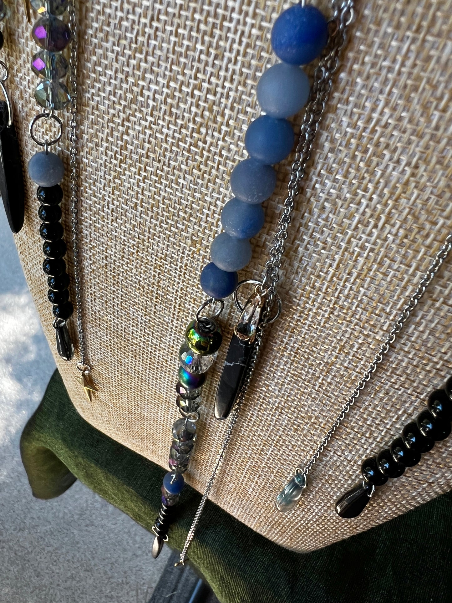 Ancient Spirits - Cosmic Drip Chain + Glass Crystal Choker + XL Earrings