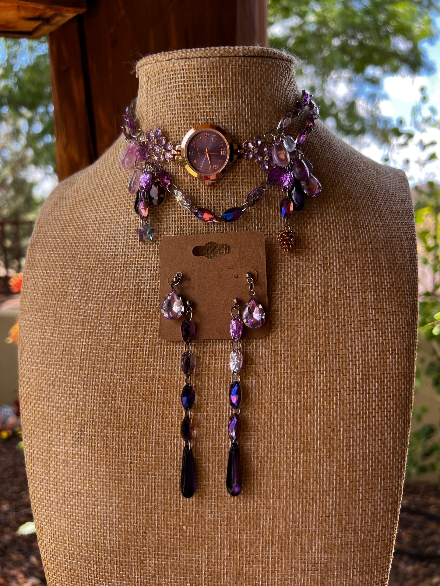 Violet Vision - Crystal Choker + Stud Set