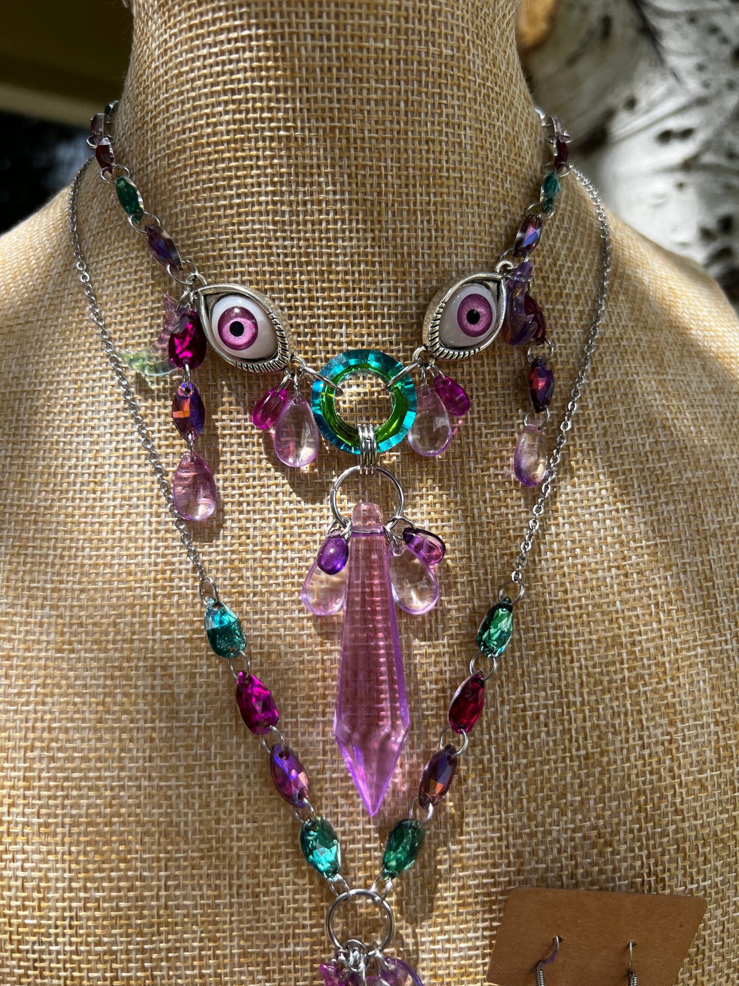We’re All Mad Here 3 Piece Set - Crystal Choker + Cosmic Drip Chain + Earrings
