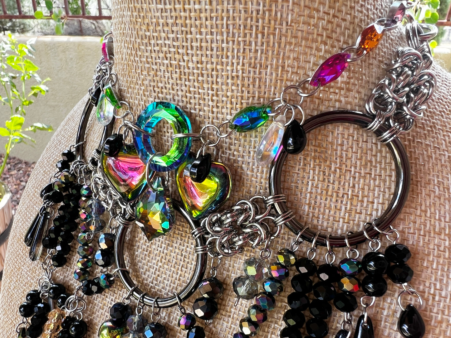 The Jabberwocky 3 Piece Set - Fantasy Chain + Crystal Choker + Earrings