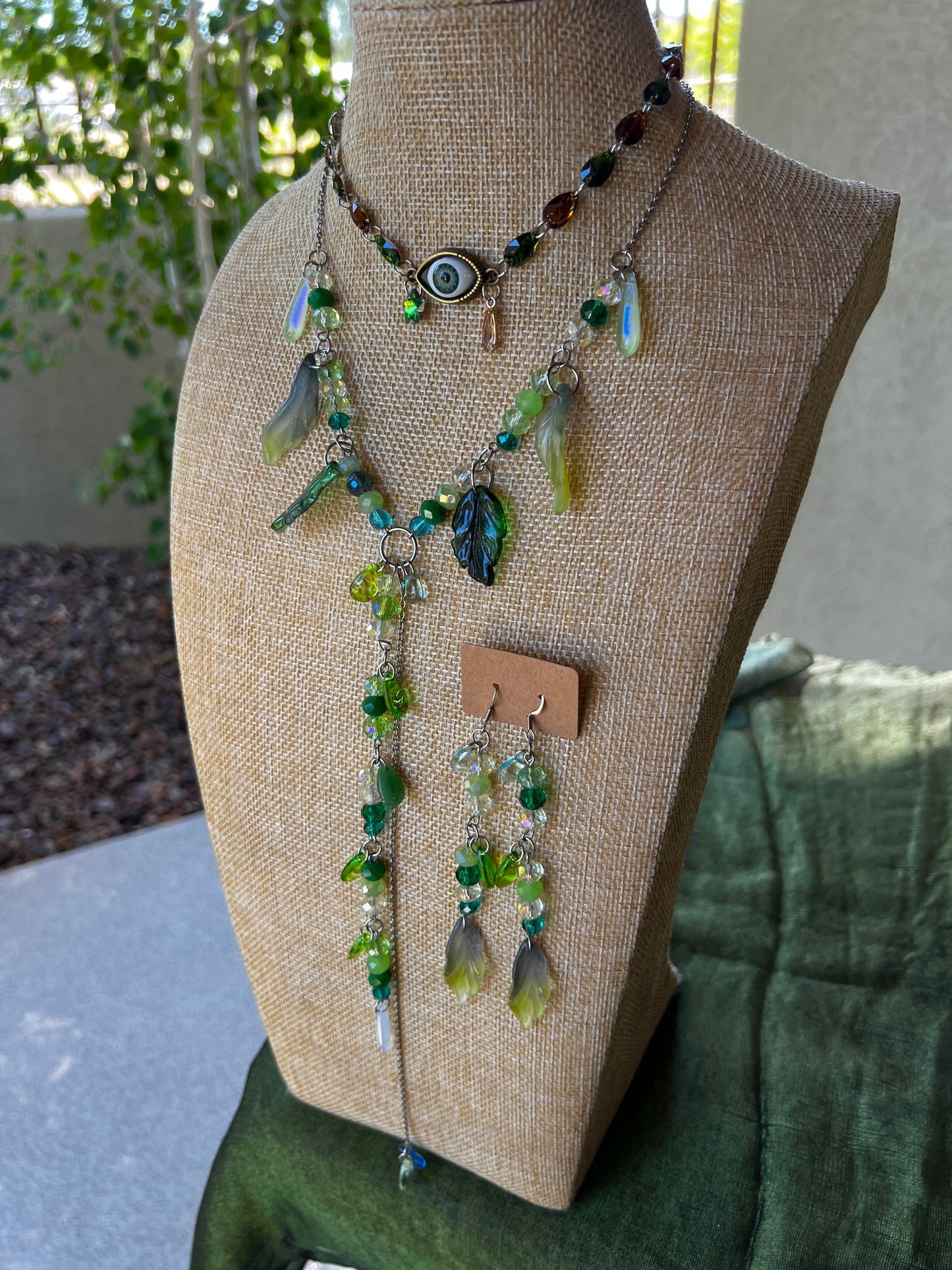 Talk to the Trees - Cosmic Drip Chain + Glass Crystal Choker + Earrings