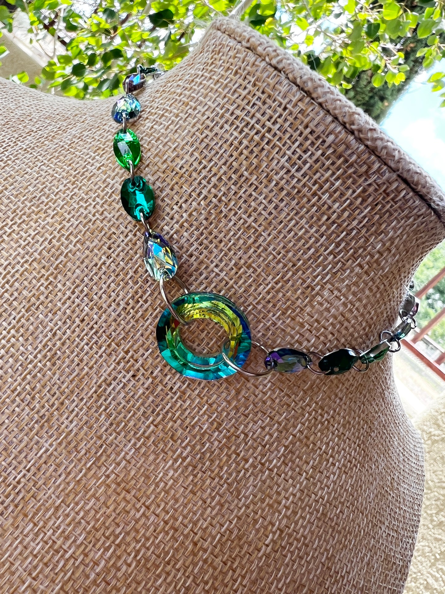 WHO Are You? 3 piece Set- Glass Spirit Armor + Crystal Choker + Earrings