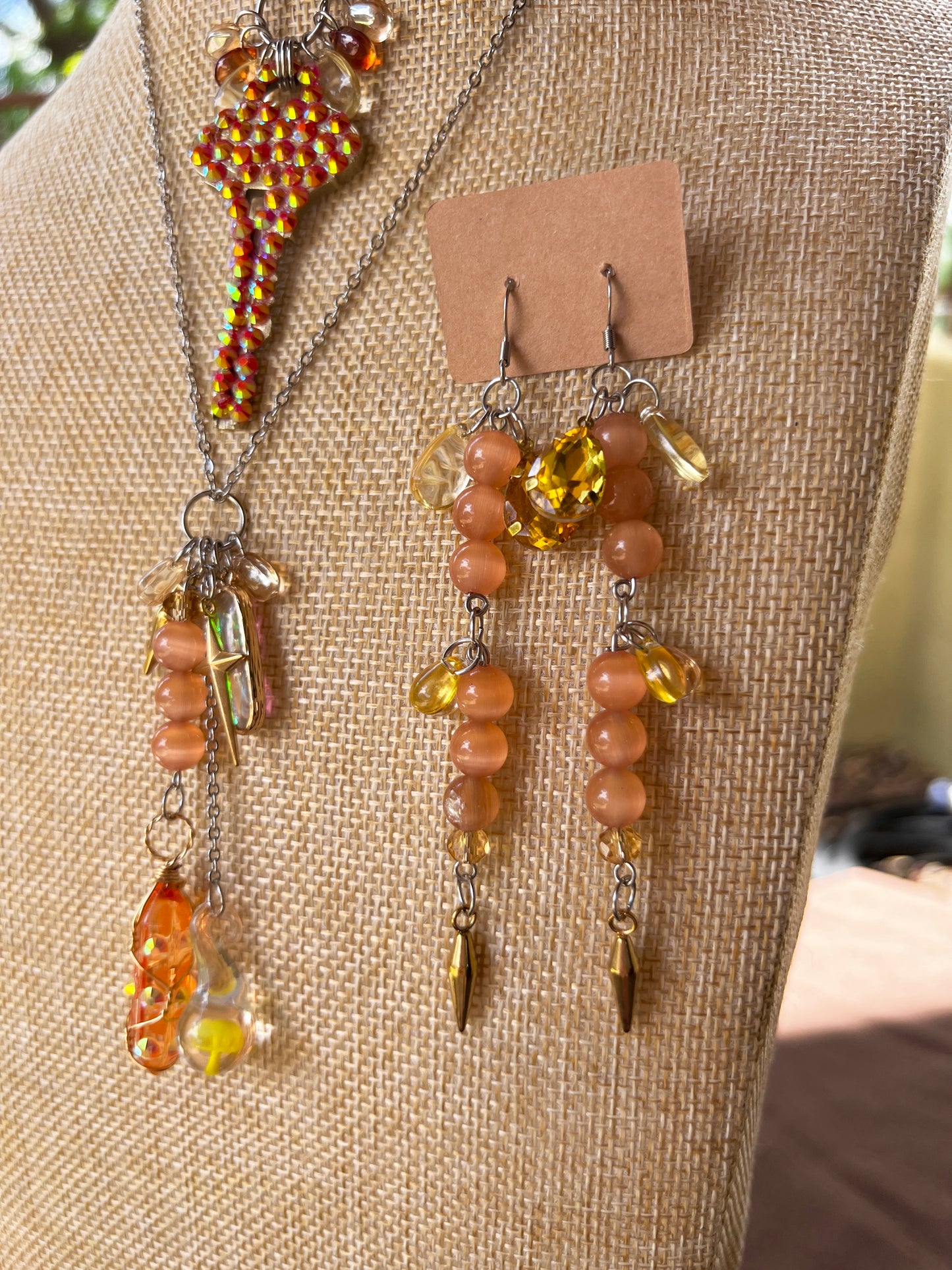 Key Keeper 3 Piece Set > 2 colors < - Rhinestone Key Crystal Choker + Trinket Chain + Earrings