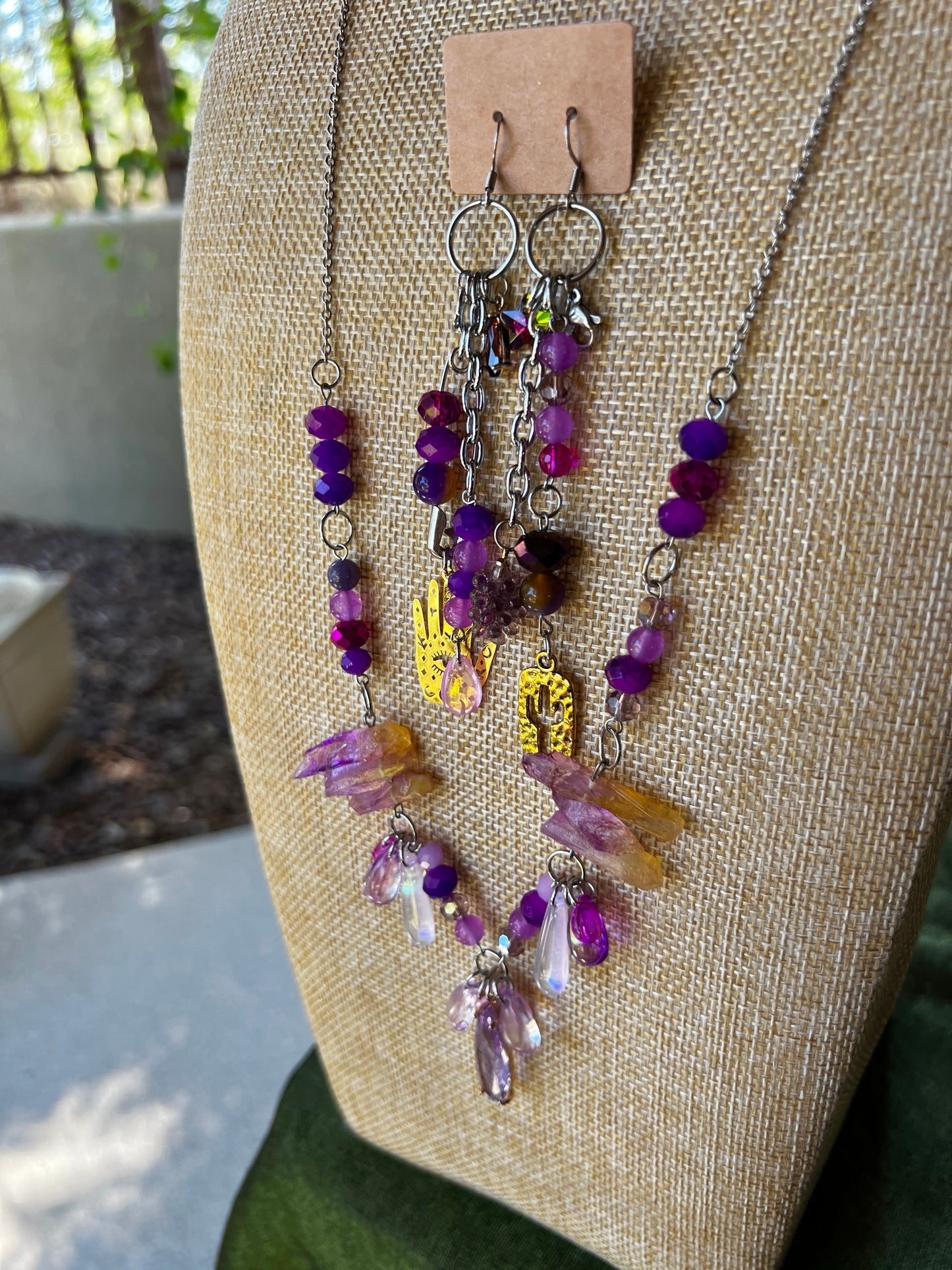 Cactus Flower - Cosmic Drip Chain + Earrings