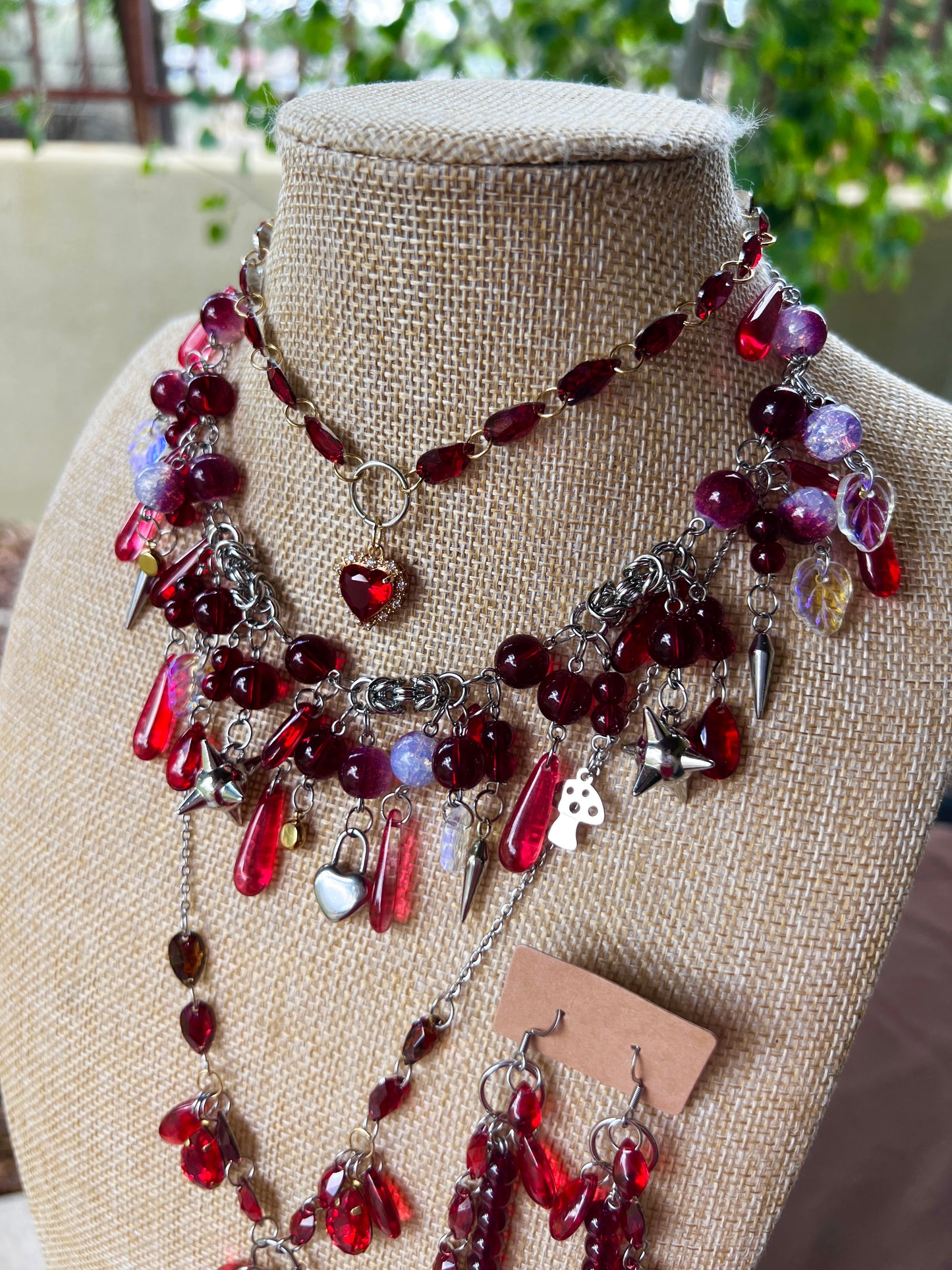 Off With Their Heads 4 Piece Set - Fantasy Chain + Crystal Choker + Cosmic Drip Chain + Earrings
