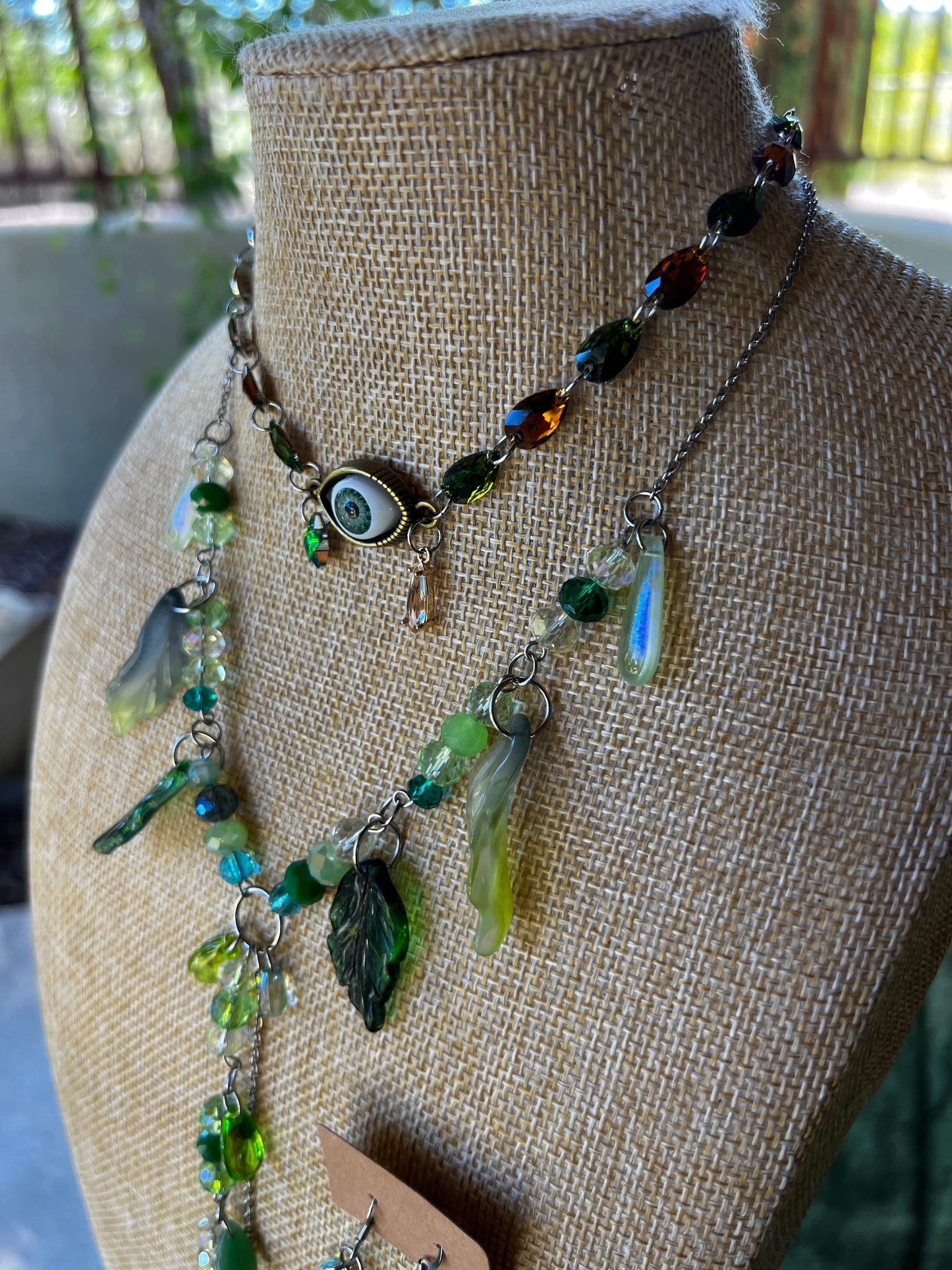 Talk to the Trees - Cosmic Drip Chain + Glass Crystal Choker + Earrings