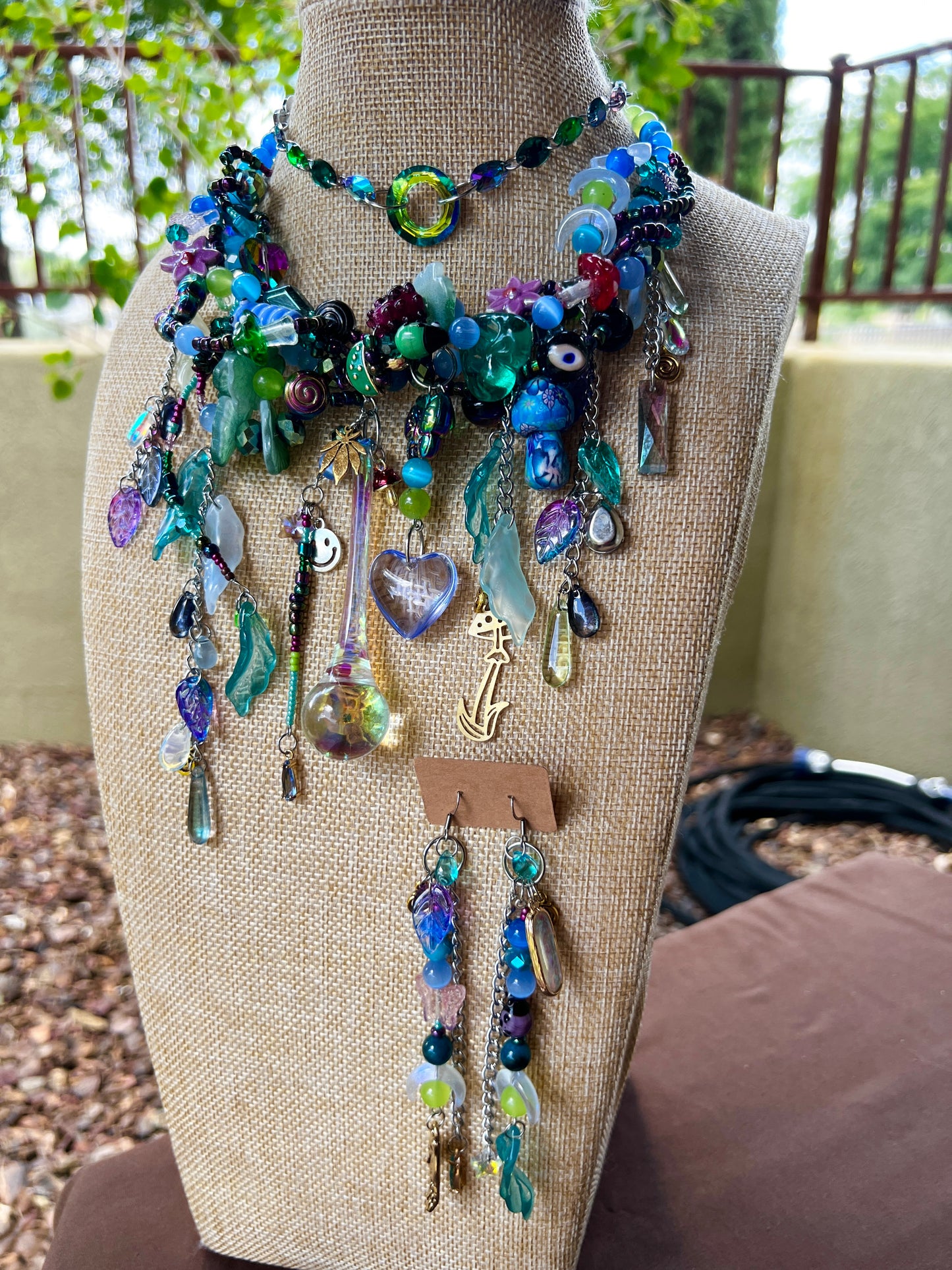 WHO Are You? 3 piece Set- Glass Spirit Armor + Crystal Choker + Earrings
