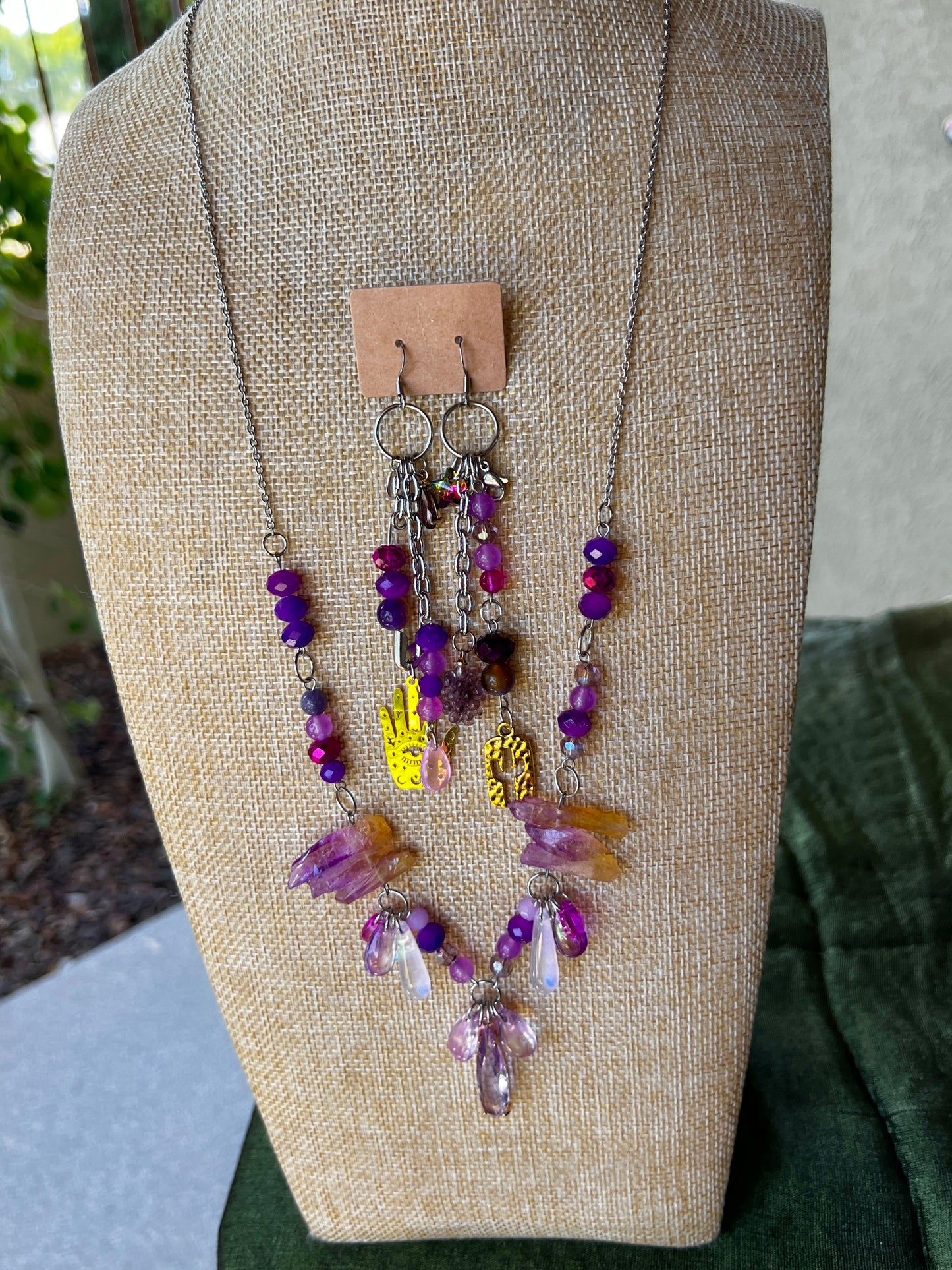 Cactus Flower - Cosmic Drip Chain + Earrings