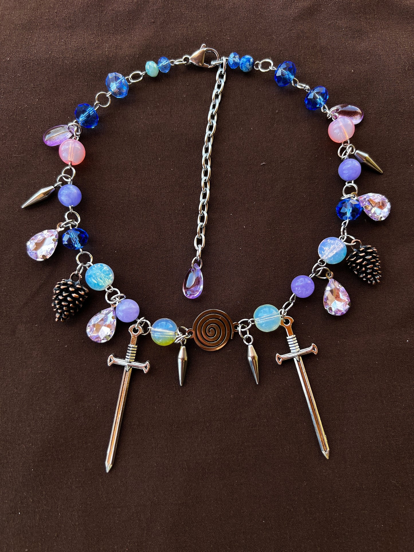 Land of Shadows - Eternal Spiral Choker + Buffalo Teeth Earrings