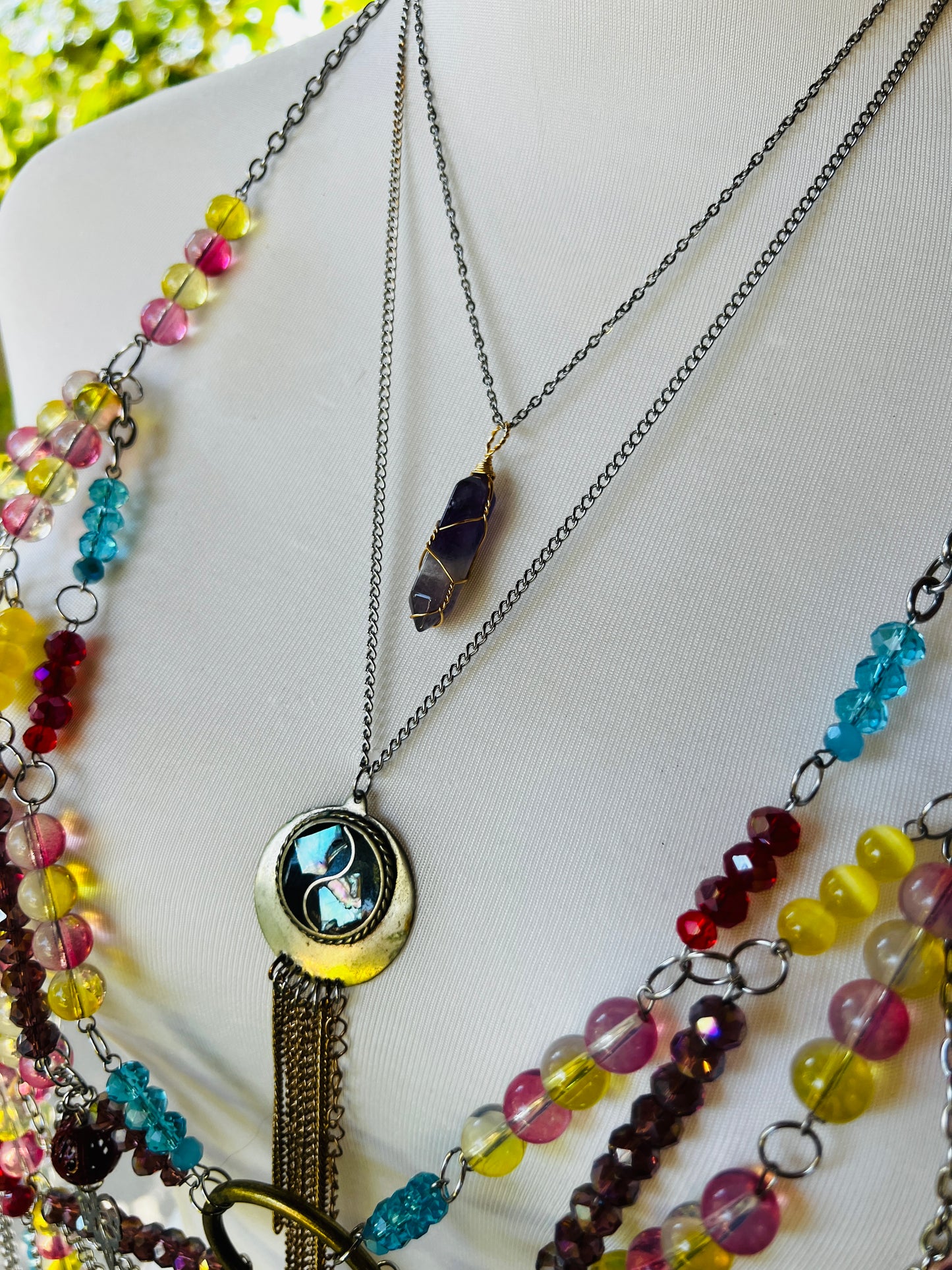Desert Storm Body Armor - Beaded Harness + Reclaimed Necklace Stack + Earrings