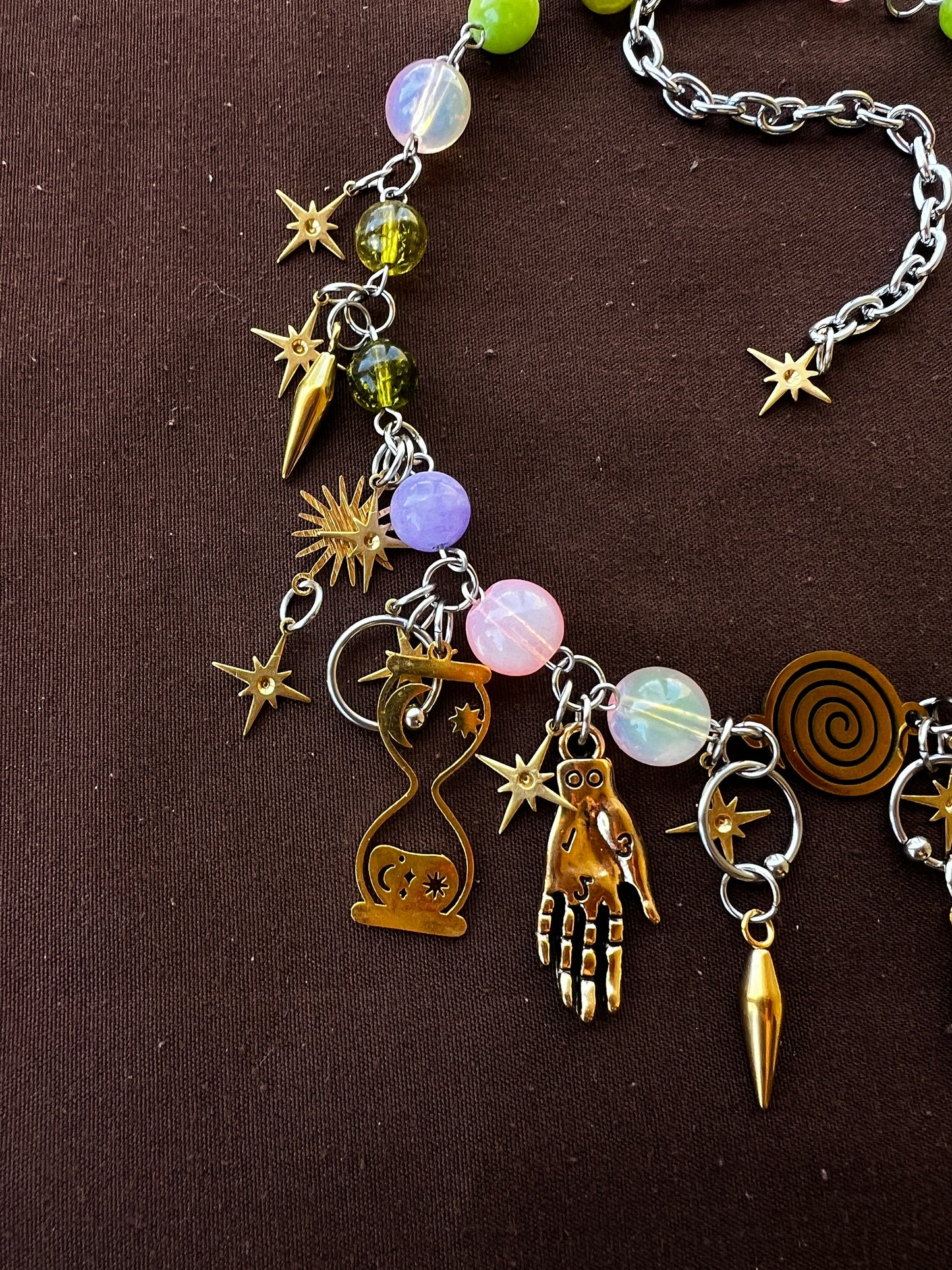 Land of Sparkling Lights - Eternal Spiral Choker + Buffalo Teeth Earrings
