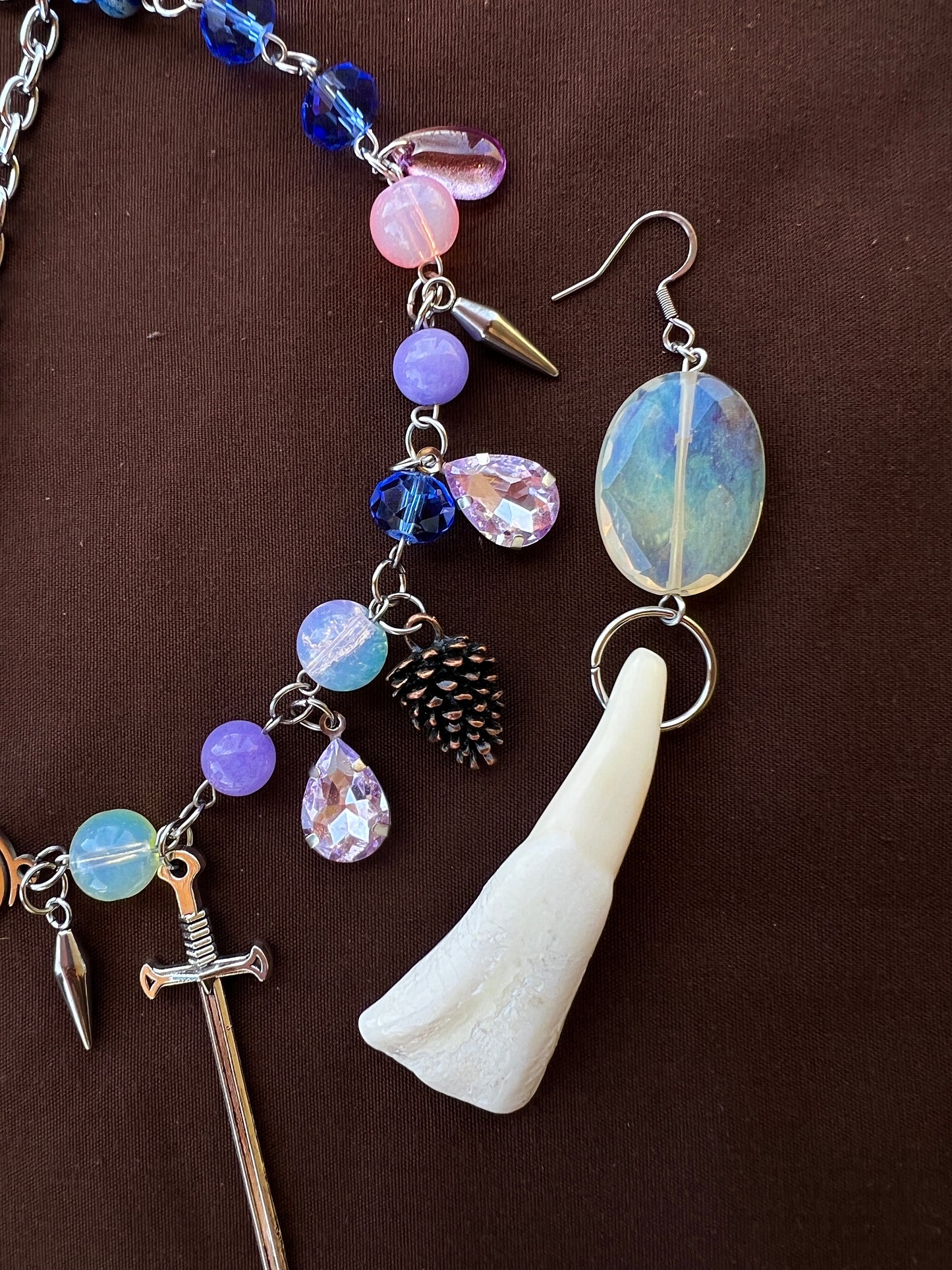 Land of Shadows - Eternal Spiral Choker + Buffalo Teeth Earrings