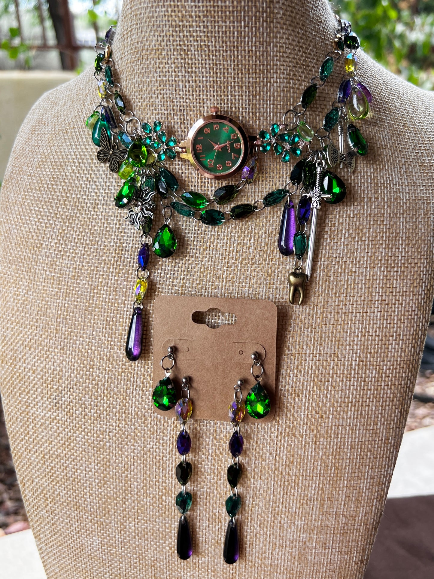 Mystic Moss - Crystal Choker + Stud Set