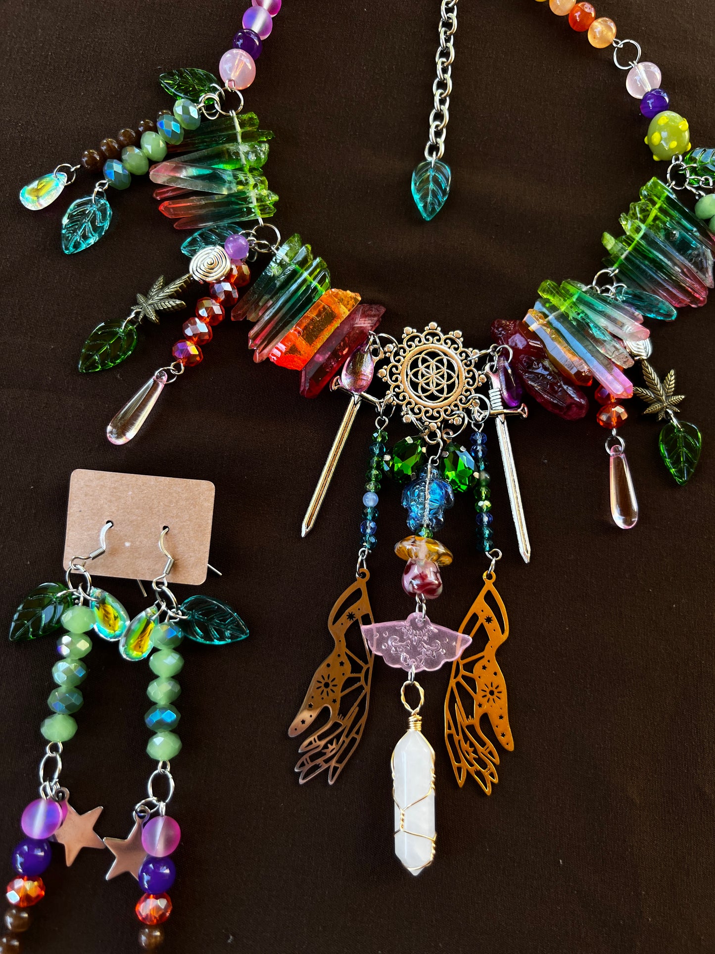 Midnight Blossom - Fantasy Chain + Earrings