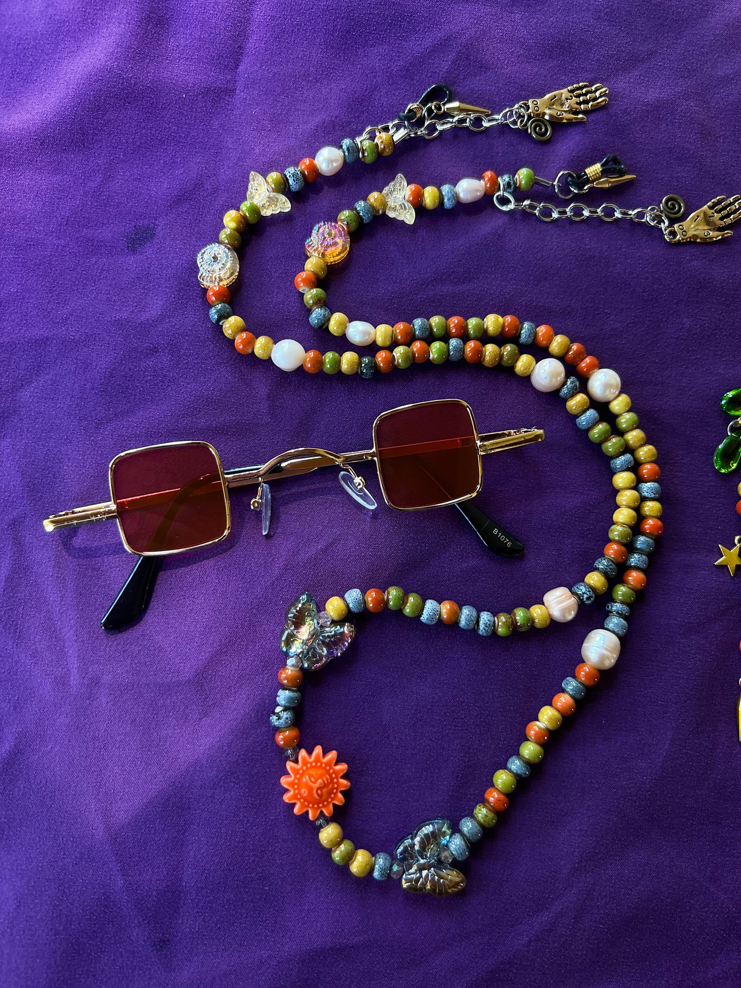 Burnt Sunrise - Sunglasses + Chain + Third Eye Chain Set