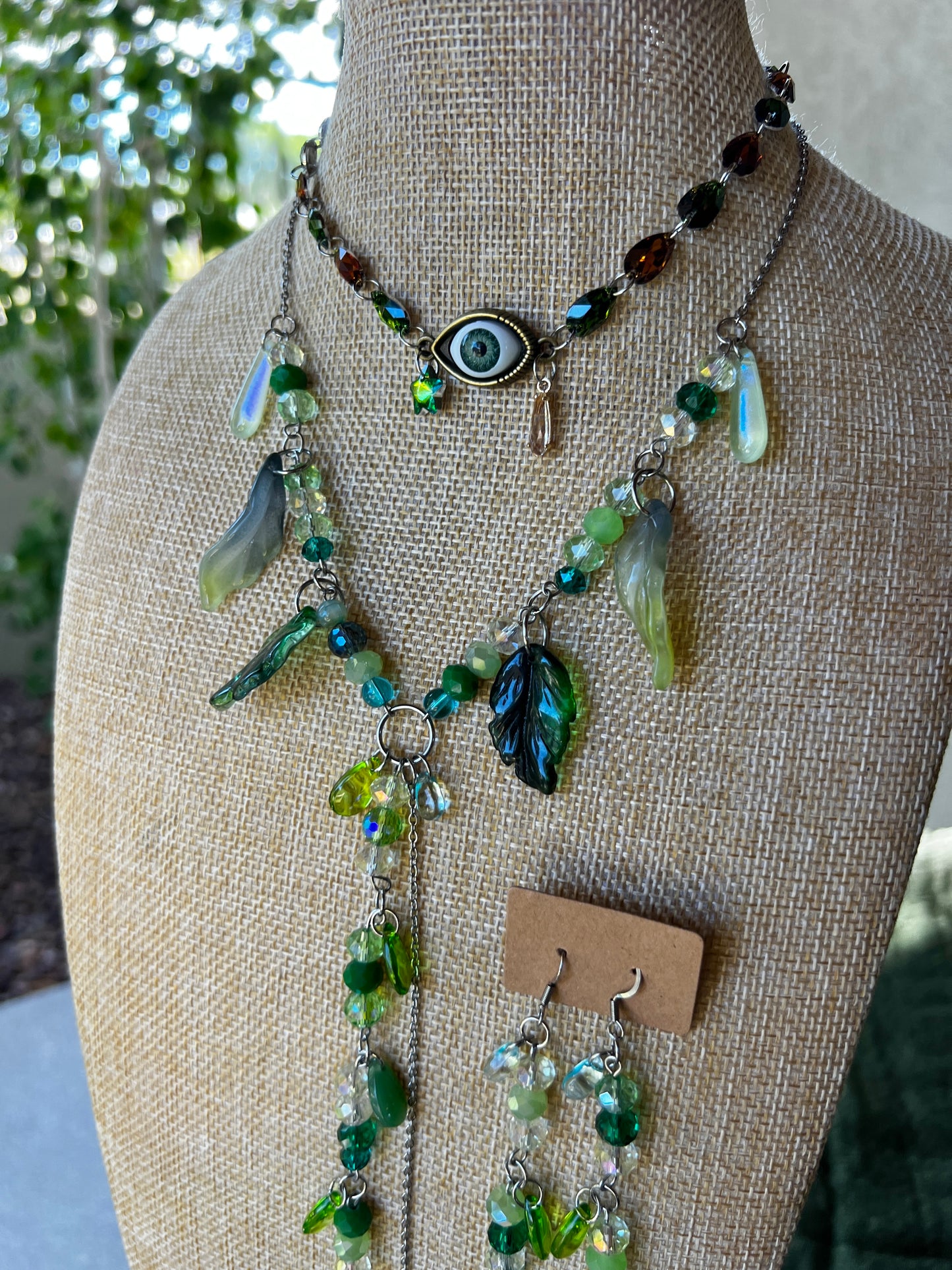 Talk to the Trees - Cosmic Drip Chain + Glass Crystal Choker + Earrings