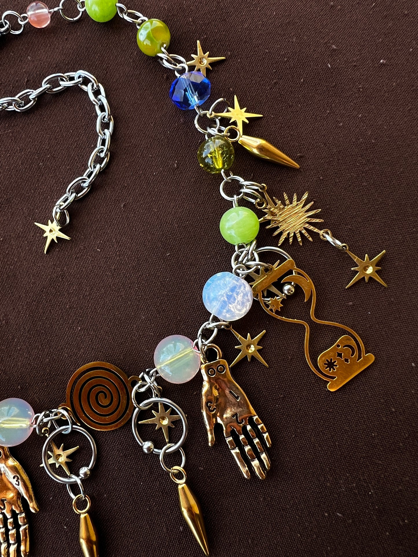 Land of Sparkling Lights - Eternal Spiral Choker + Buffalo Teeth Earrings