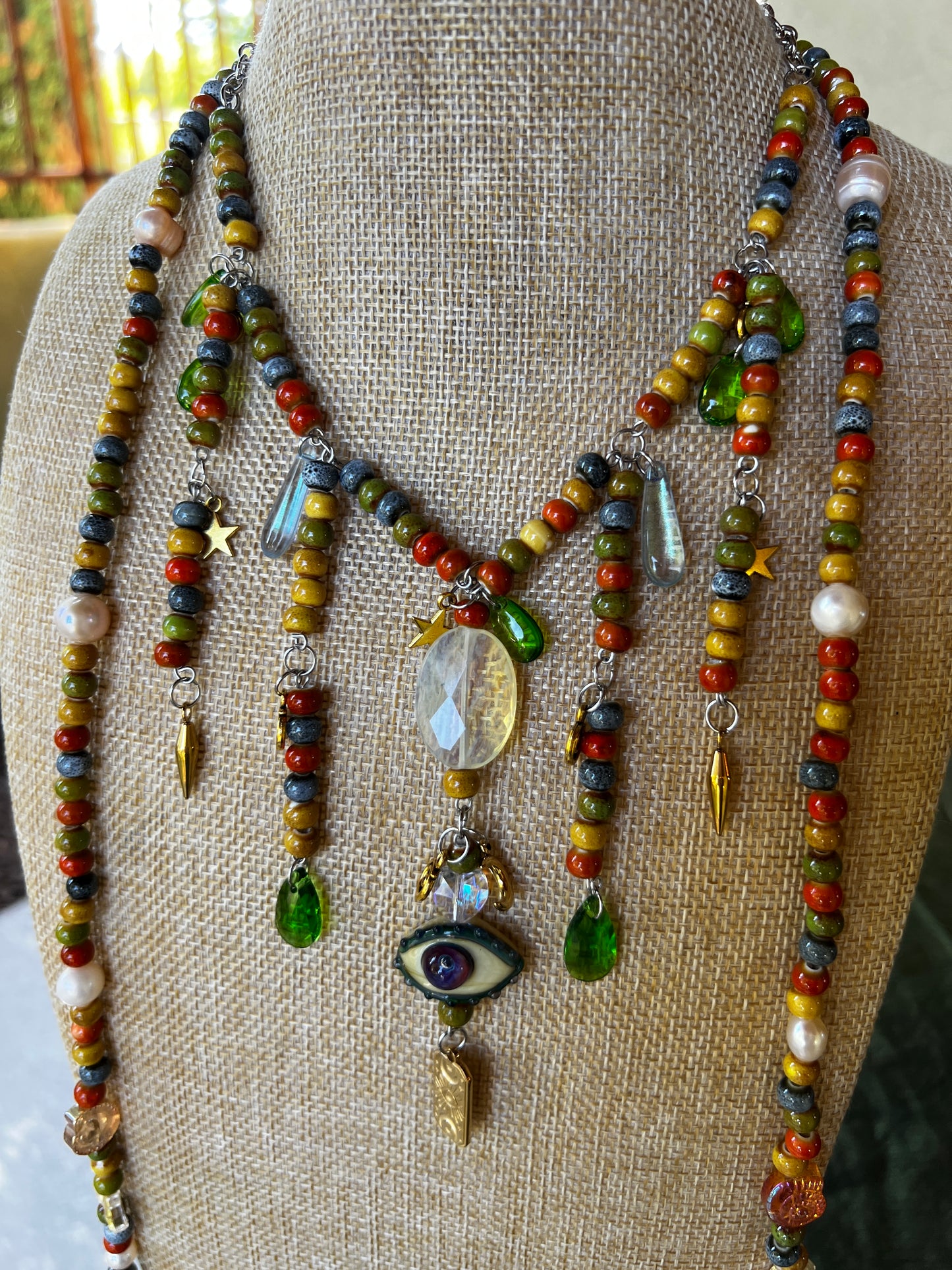 Burnt Sunrise - Sunglasses + Chain + Third Eye Chain Set