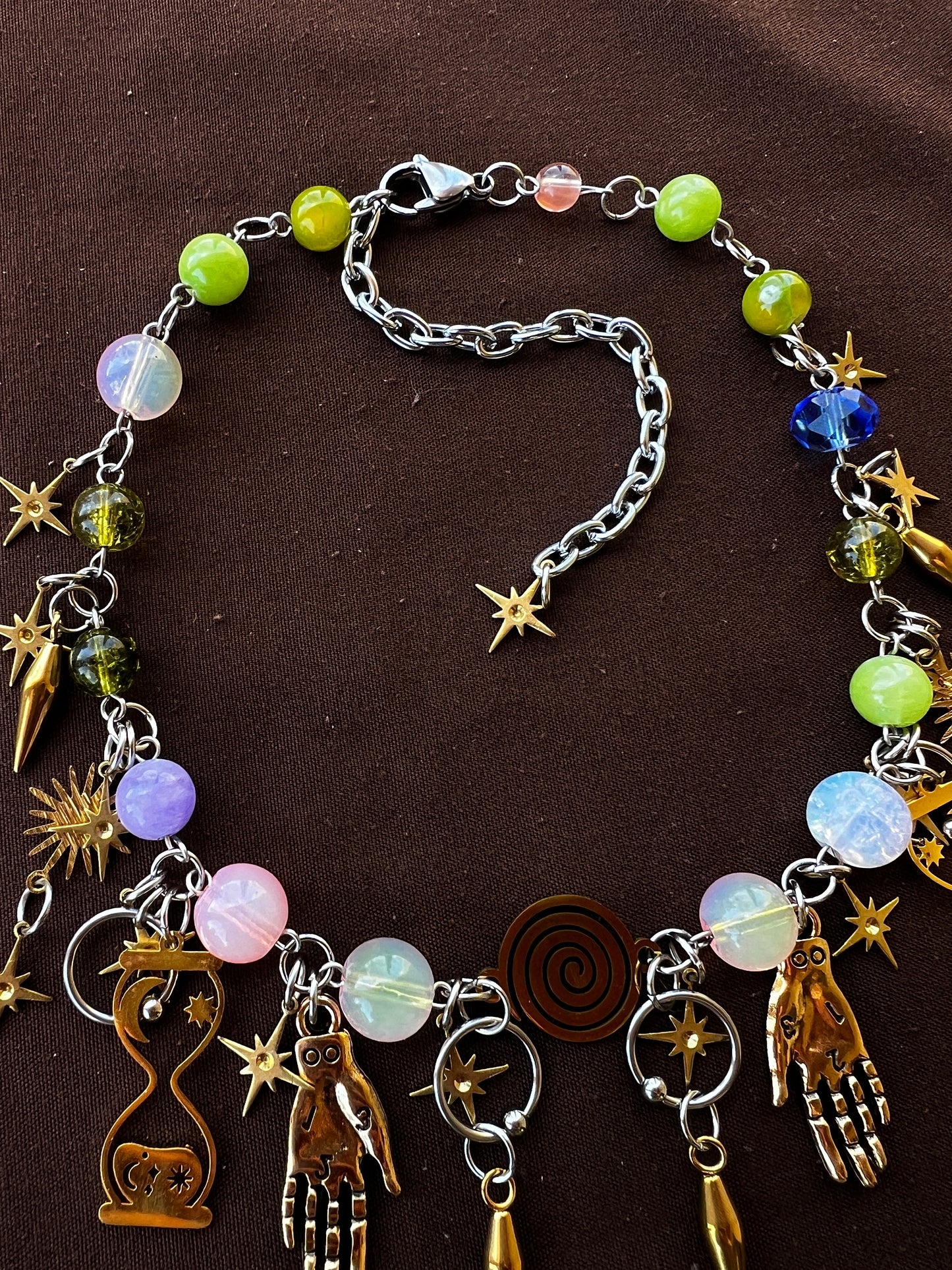 Land of Sparkling Lights - Eternal Spiral Choker + Buffalo Teeth Earrings