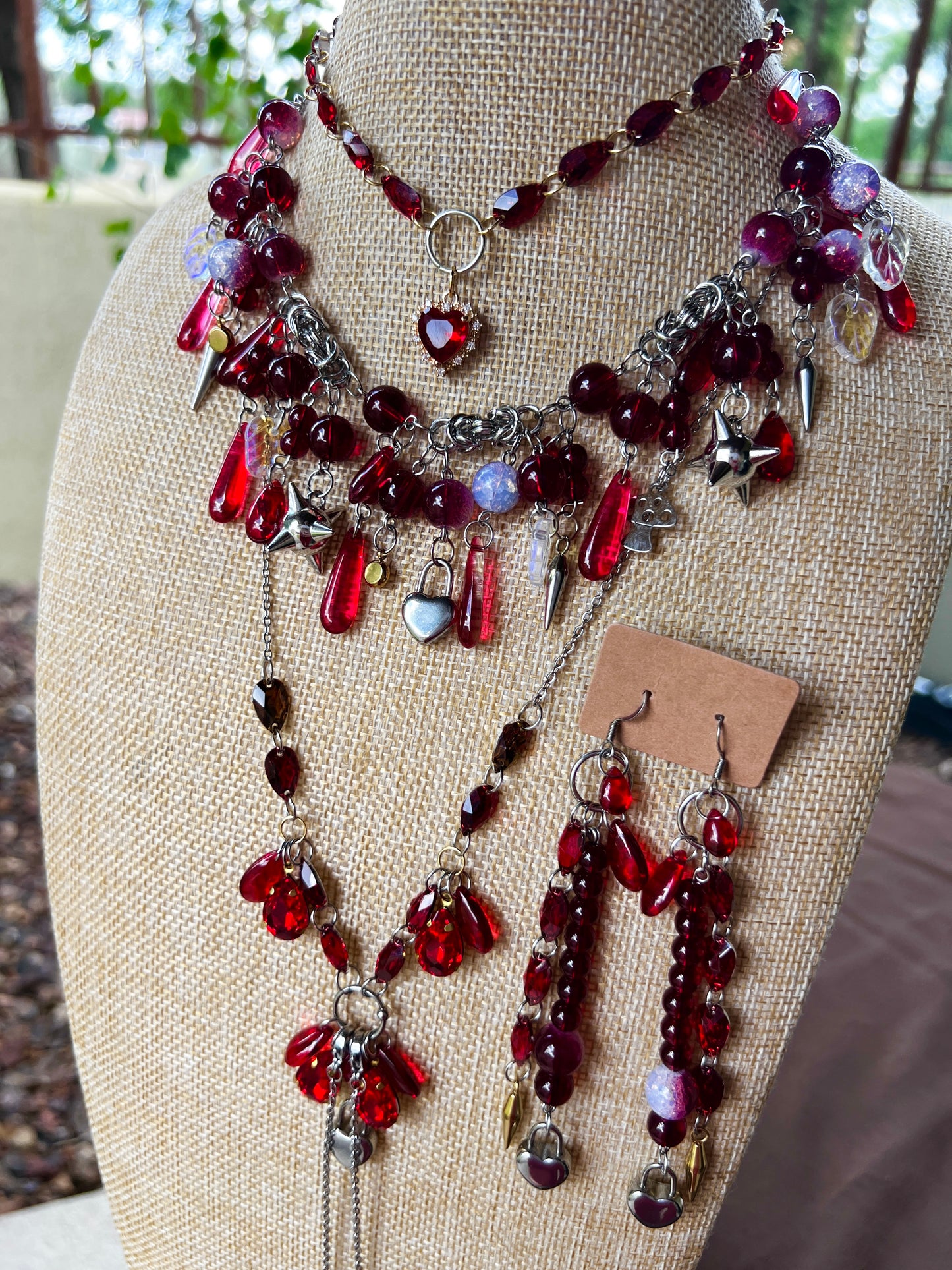 Off With Their Heads 4 Piece Set - Fantasy Chain + Crystal Choker + Cosmic Drip Chain + Earrings