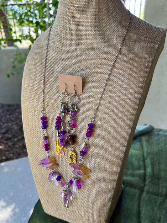 Cactus Flower - Cosmic Drip Chain + Earrings