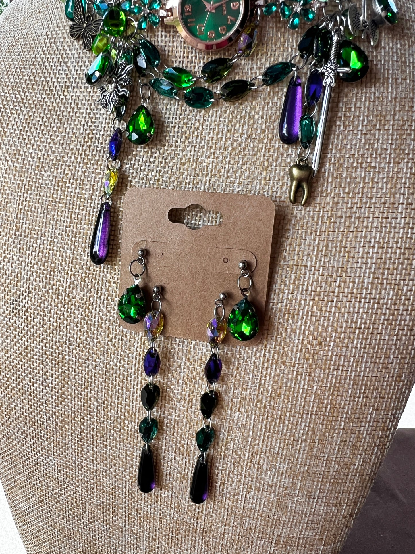 Mystic Moss - Crystal Choker + Stud Set