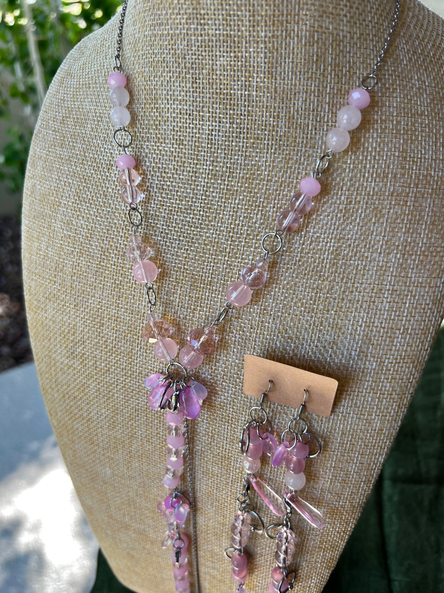 Pink Smoke - Cosmic Drip Chain + Earrings