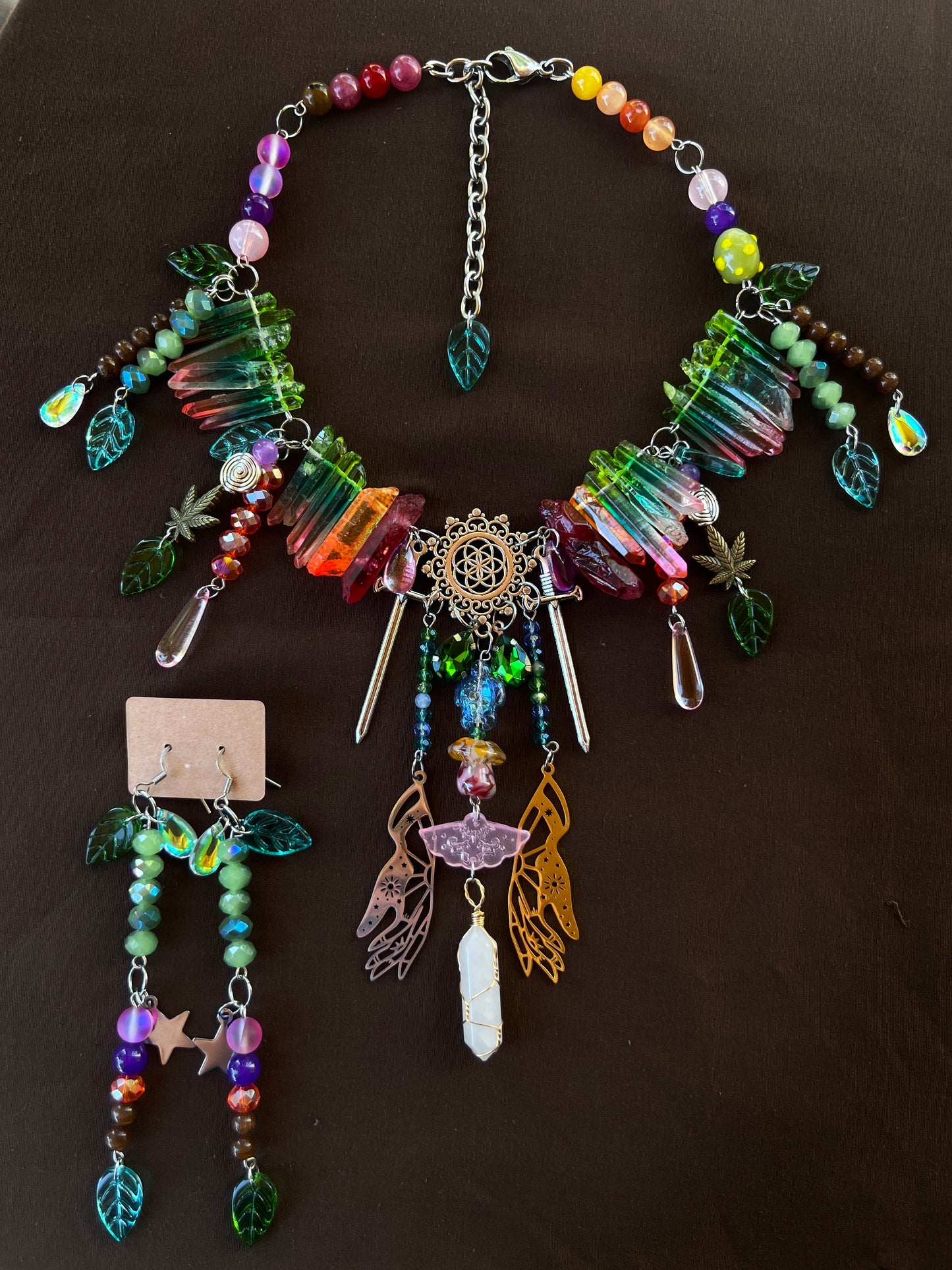 Midnight Blossom - Fantasy Chain + Earrings