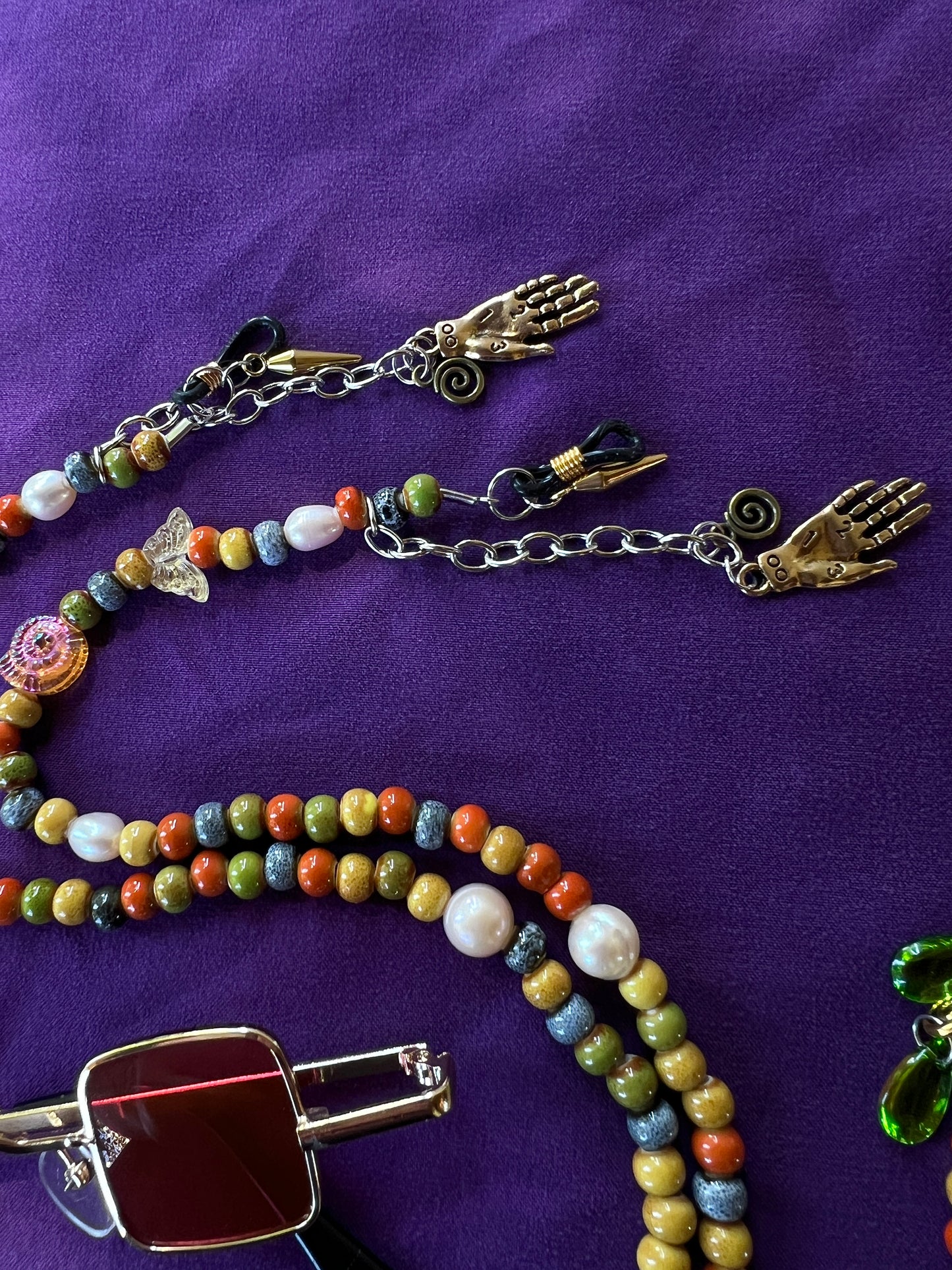 Burnt Sunrise - Sunglasses + Chain + Third Eye Chain Set