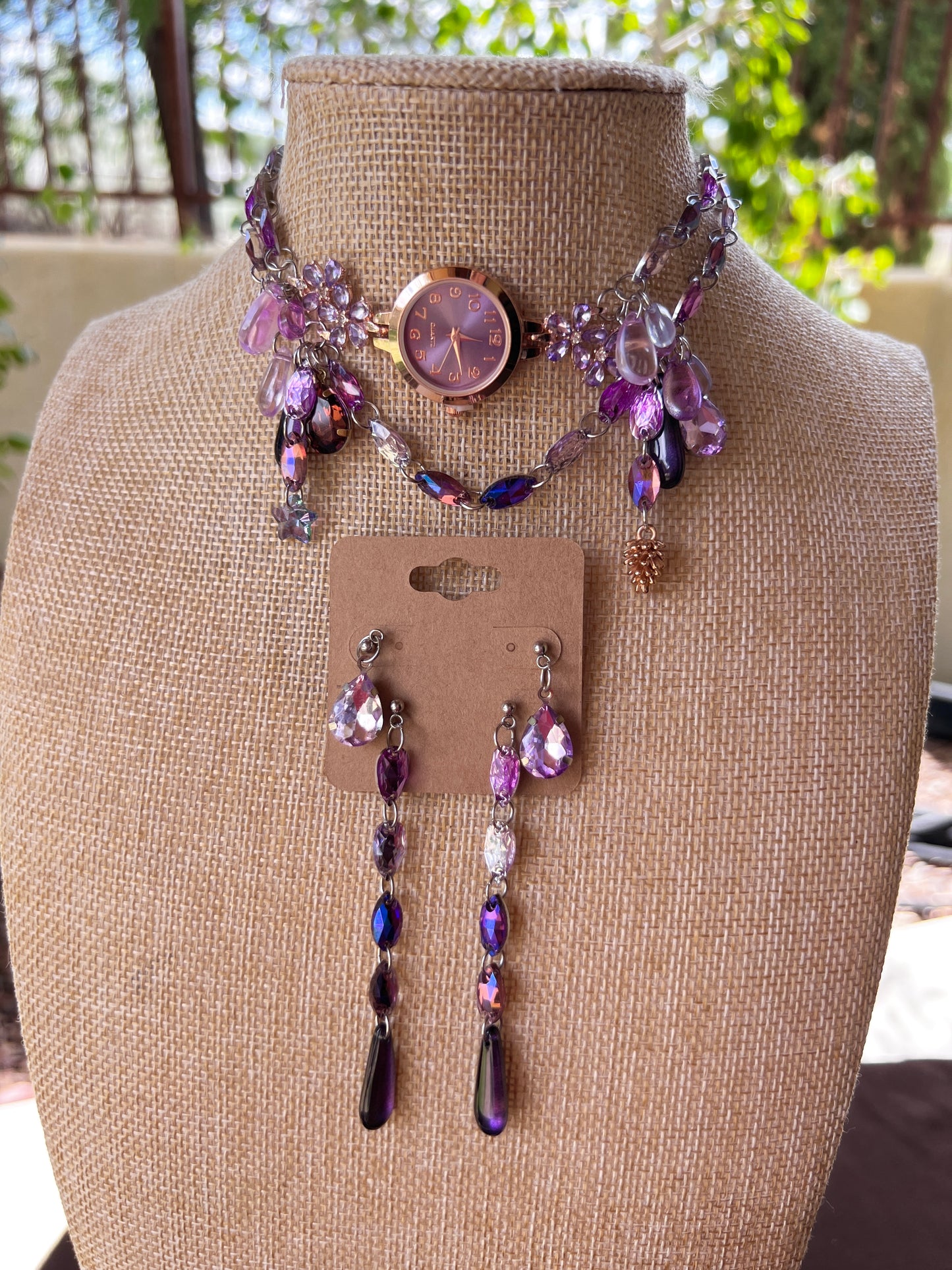 Violet Vision - Crystal Choker + Stud Set