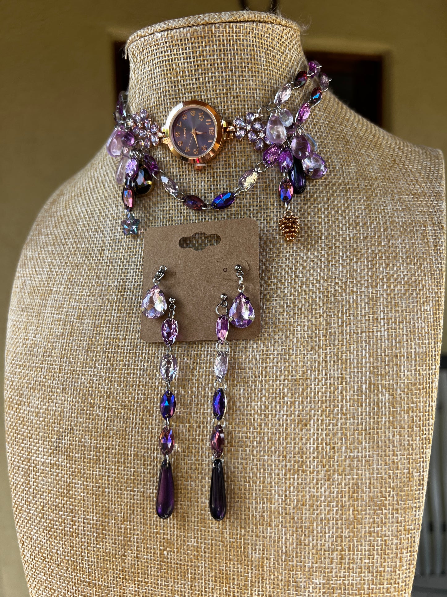 Violet Vision - Crystal Choker + Stud Set