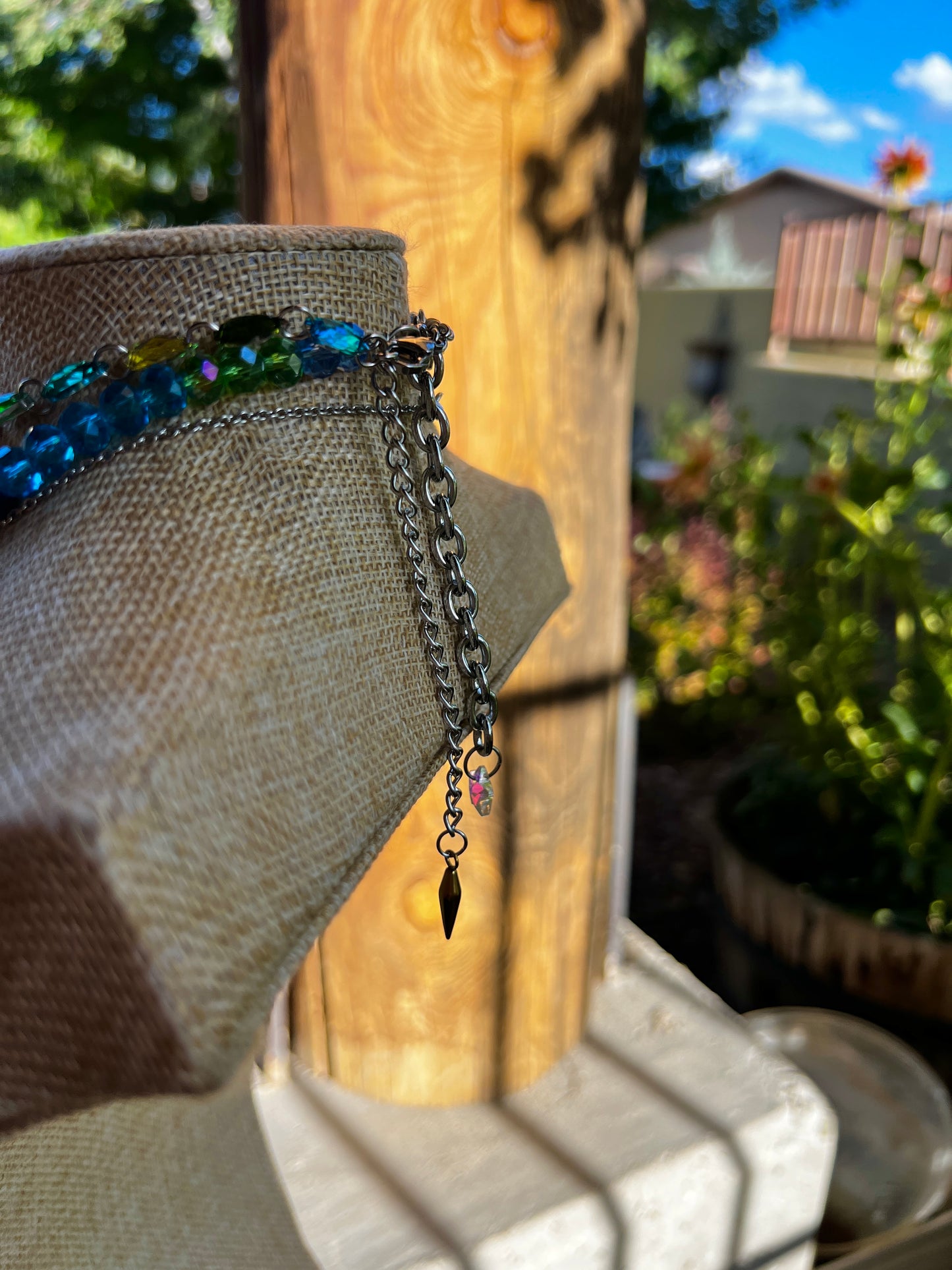 Warm Water Sea Witch - 4 Piece Set - Seashell Collar + Crystal Choker + Cosmic Drip Chain + Earrings