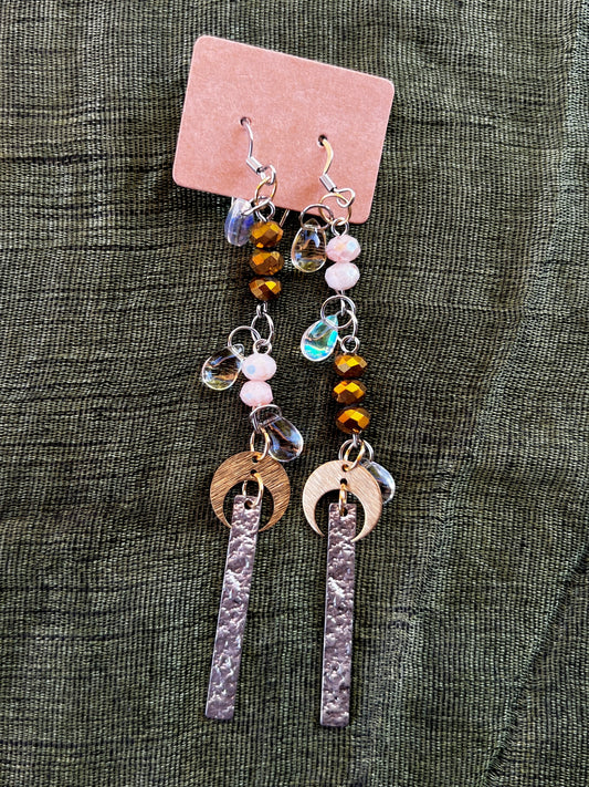 Copper Tongue - Large Half Moon Dangles
