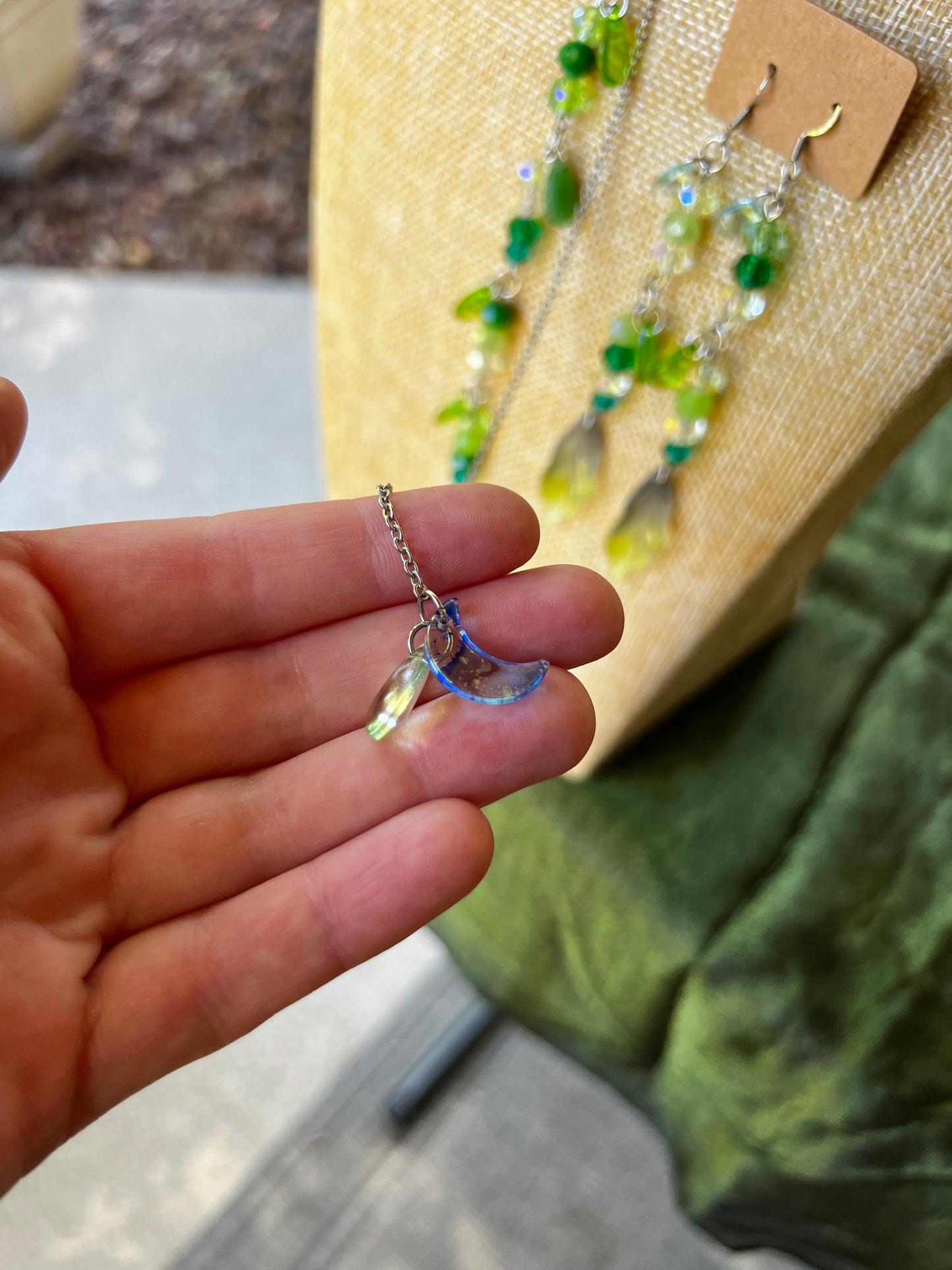 Talk to the Trees - Cosmic Drip Chain + Glass Crystal Choker + Earrings