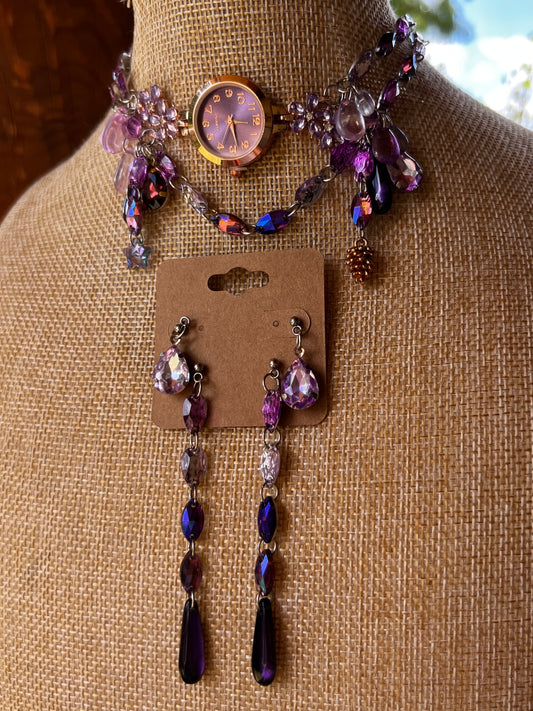 Violet Vision - Crystal Choker + Stud Set