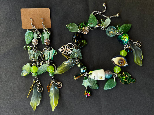 Oasis Set - Glass Wristlet & Trinket Dangles