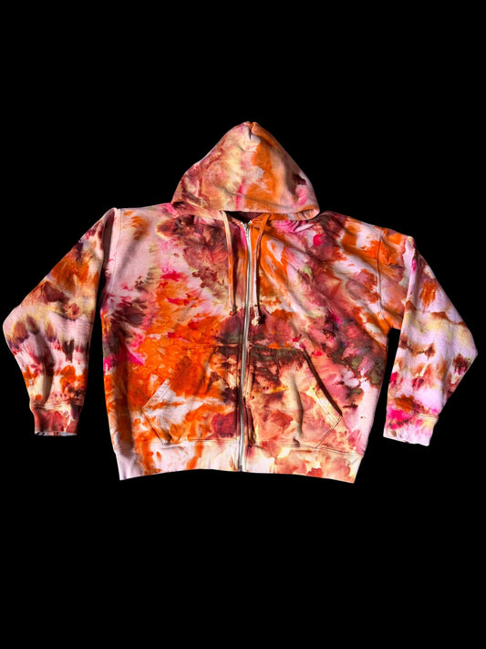 “Red Rocks” size L - Cotton Zip Hoodie