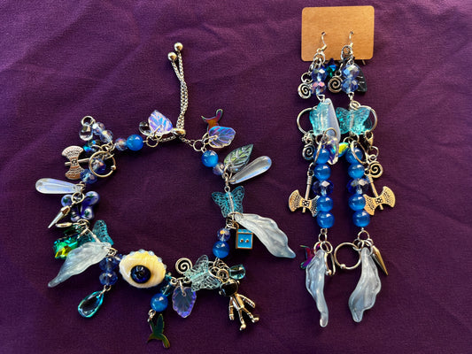 Atlantis Set - Glass Wristlet & Trinket Dangles