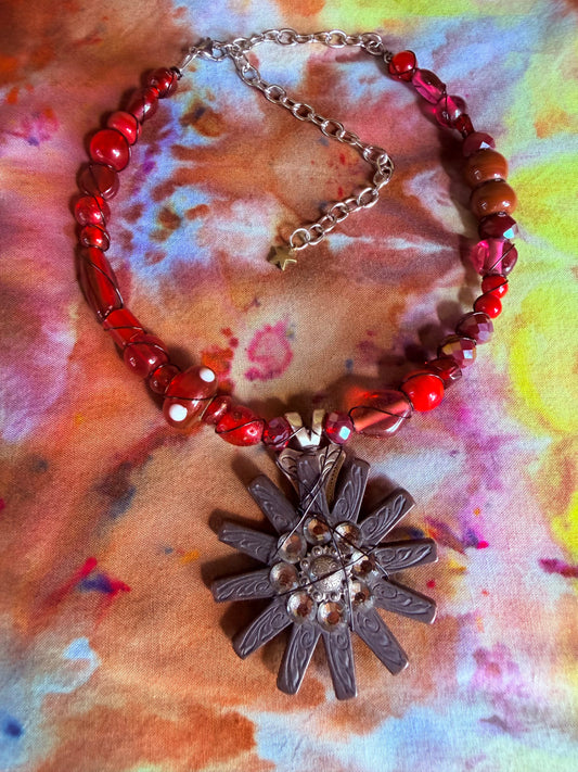 Fire Aura - Beaded Collar FULLY RECLAIMED