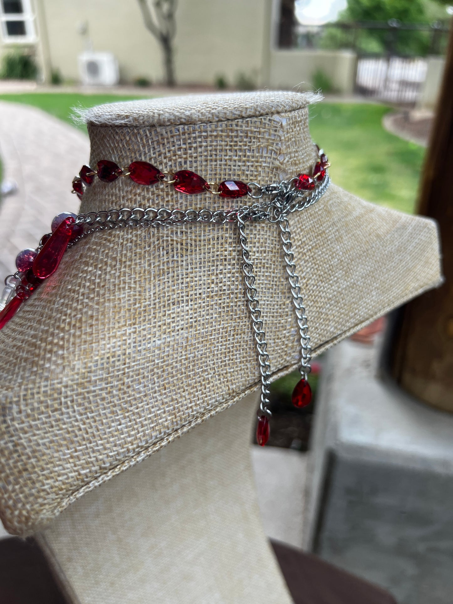 Off With Their Heads 4 Piece Set - Fantasy Chain + Crystal Choker + Cosmic Drip Chain + Earrings